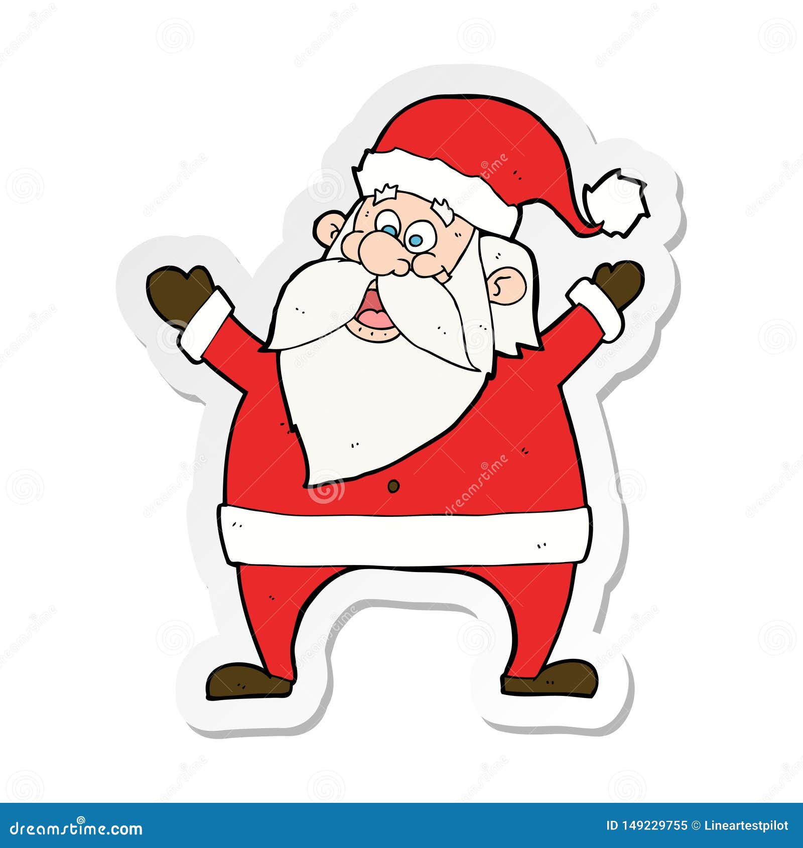 Sticker Of A Jolly Santa Cartoon Stock Vector Illustration