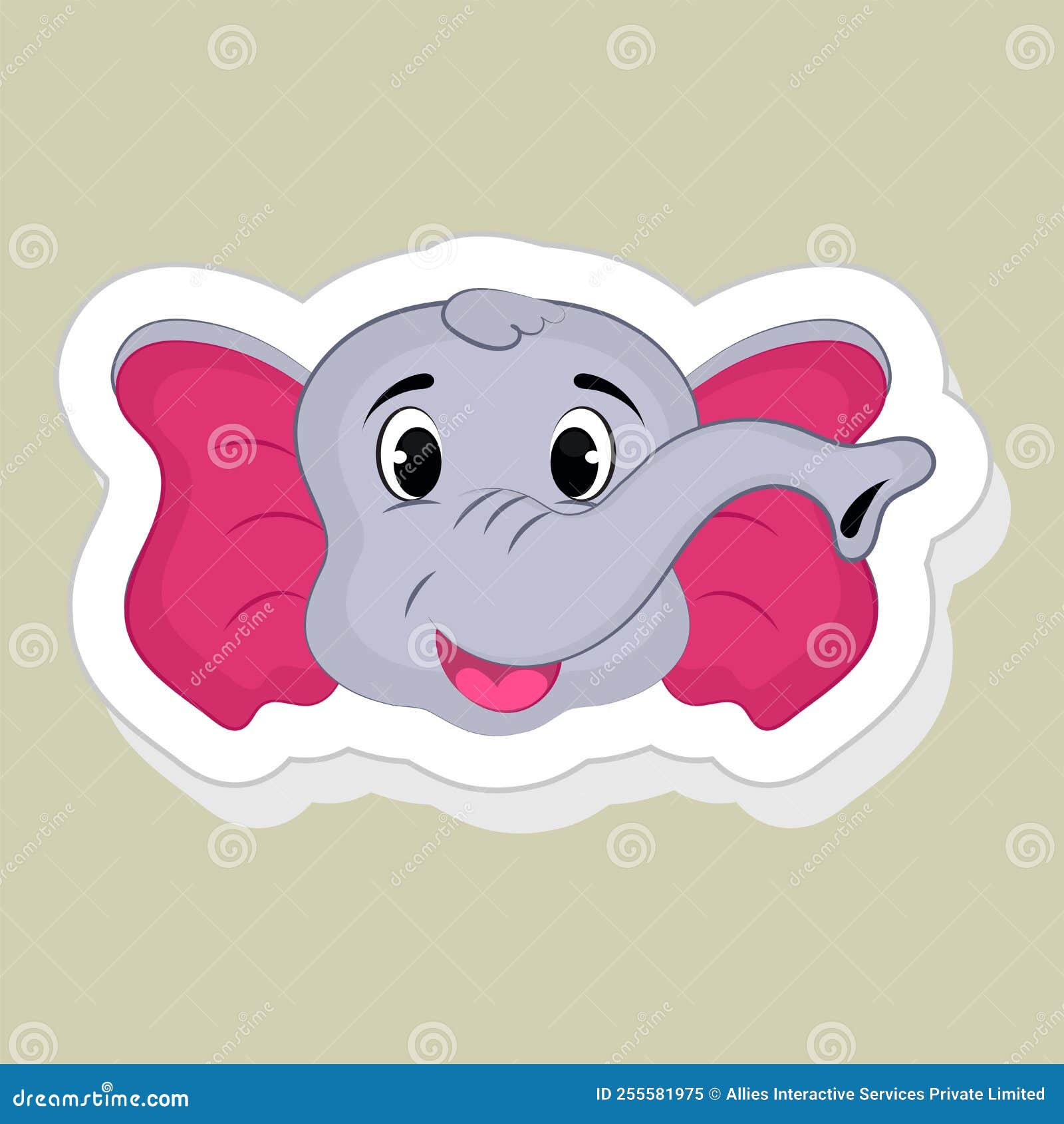 Sticker or Label of Elephant Stock Illustration Illustration of icon