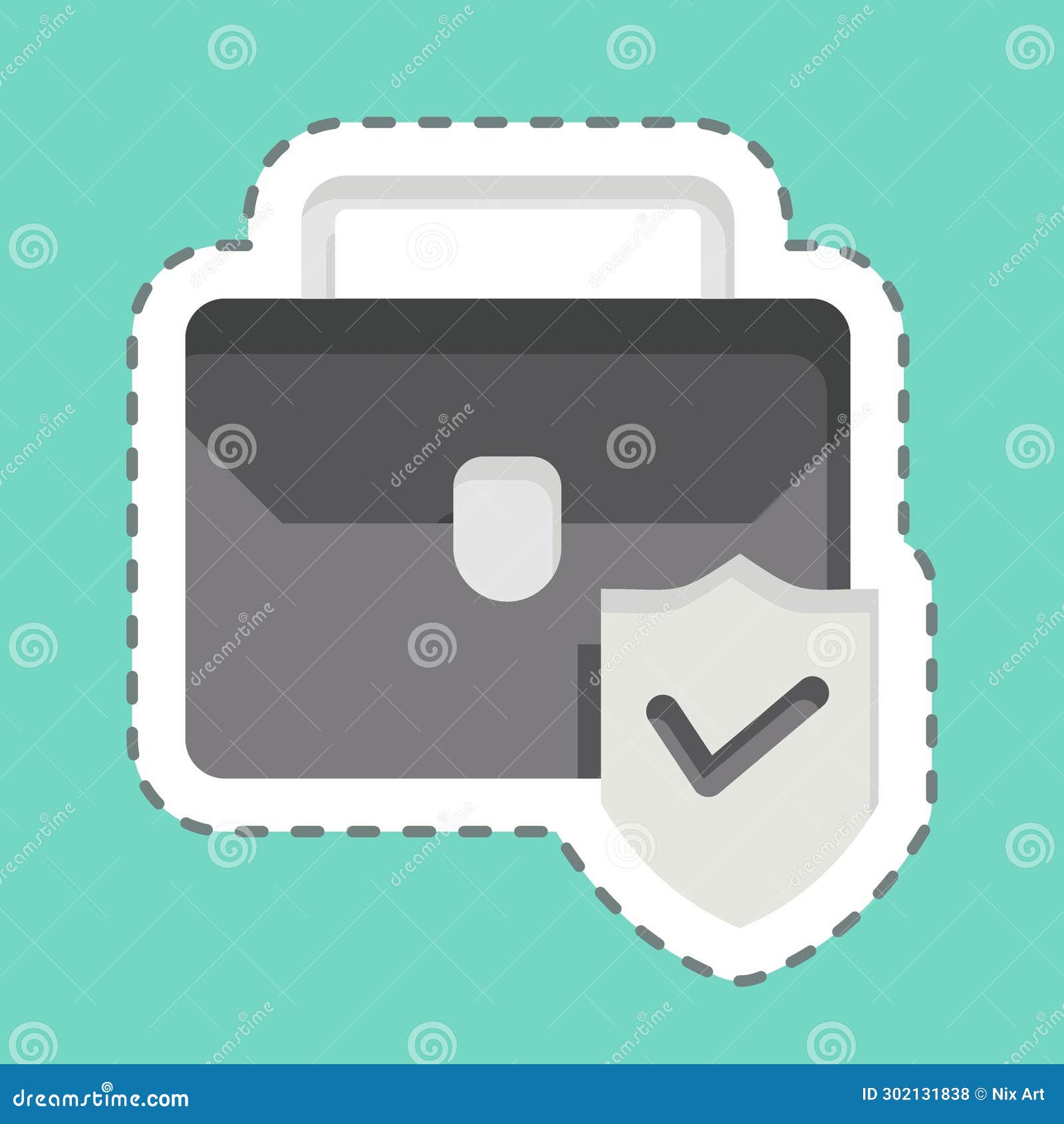 sticker line cut business insurance. related to finance . simple  editable. simple 