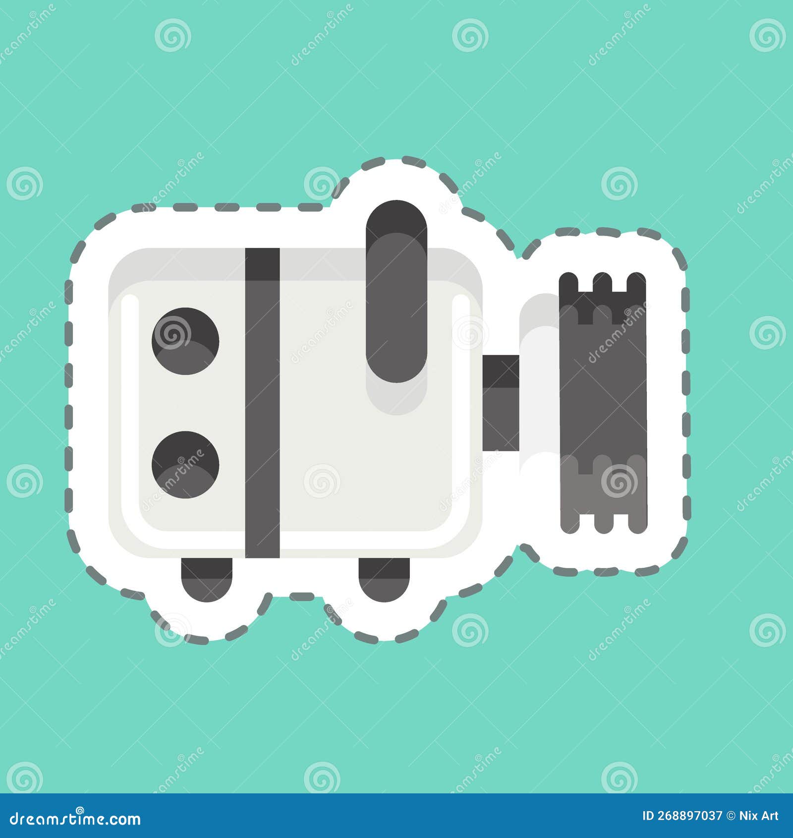 sticker line cut compresor. related to car service . repairin. engine. simple 