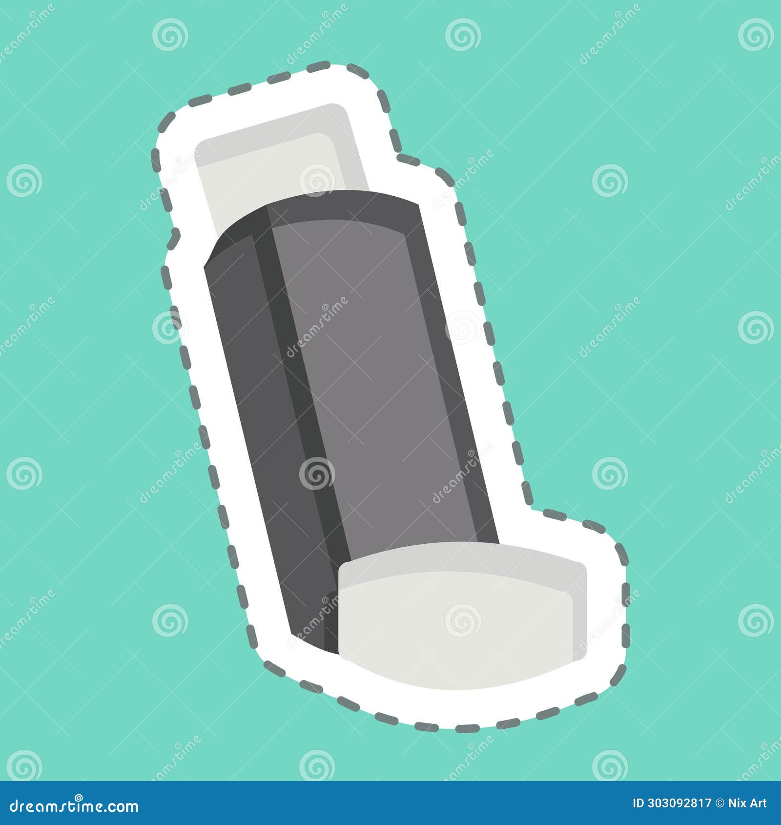 sticker line cut inhaler. related to respiratory therapy . simple  editable. simple 