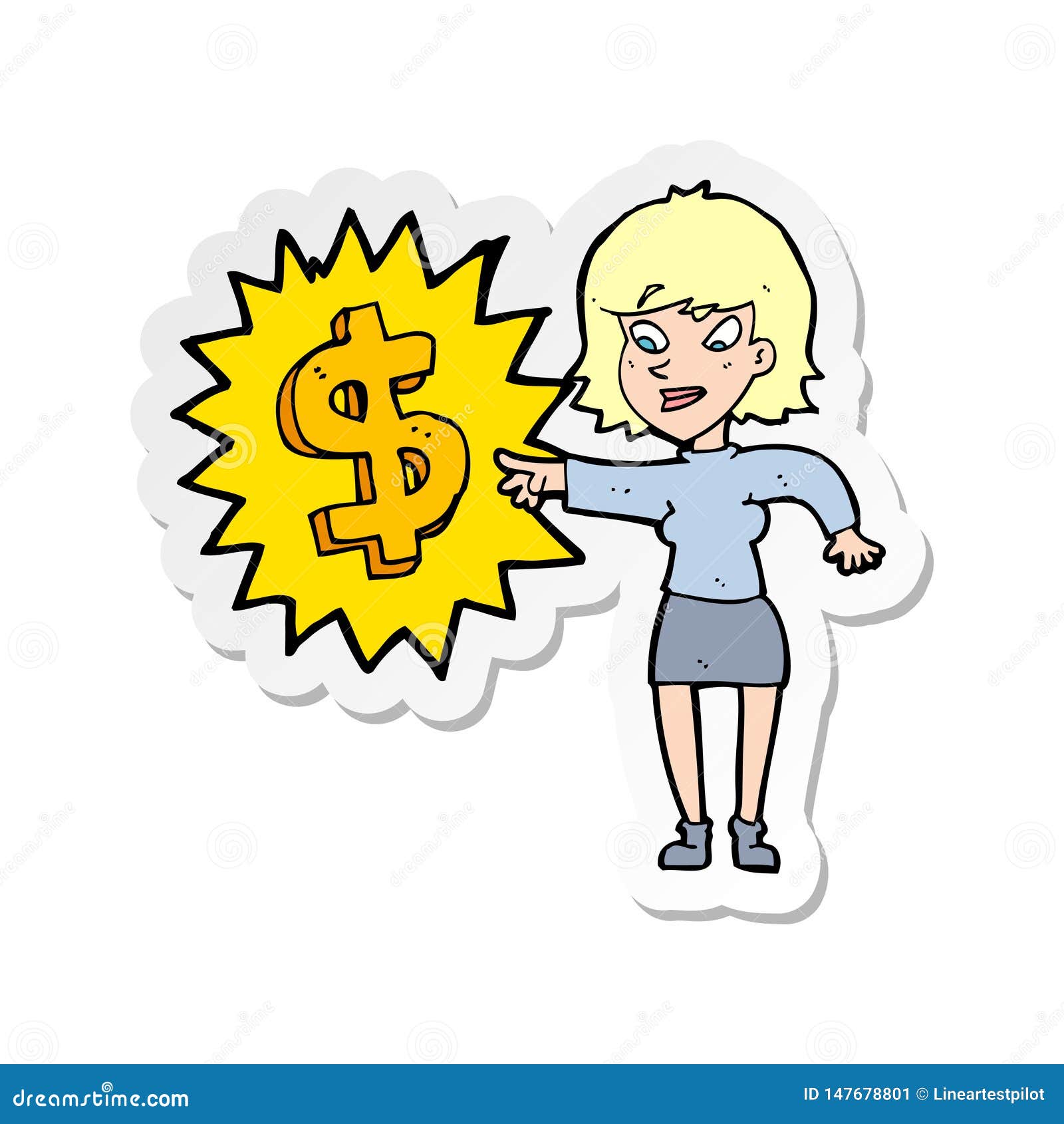 Sticker of a Making Money Cartoon Stock Vector - Illustration of business,  quirky: 147678801
