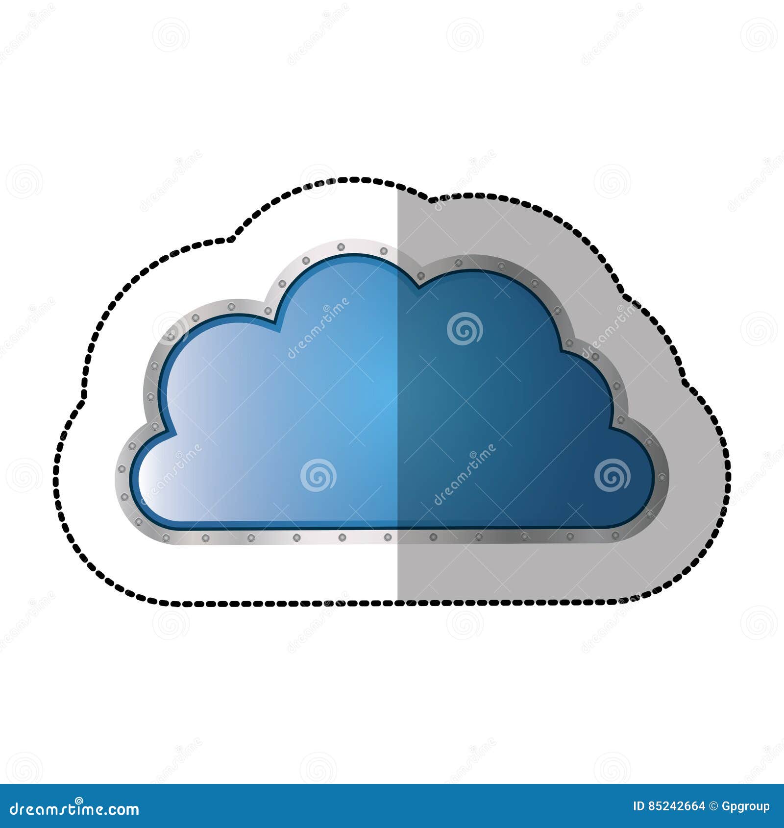 sticker metallic cloud tridimensional in cumulus 