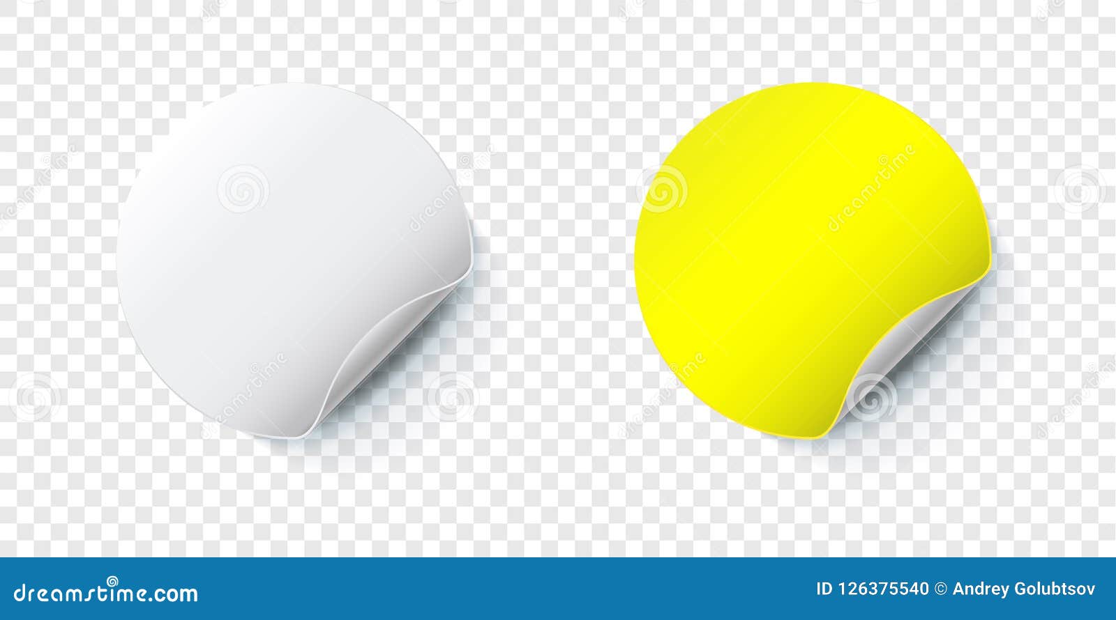 sticker mockup.  round folded paper label