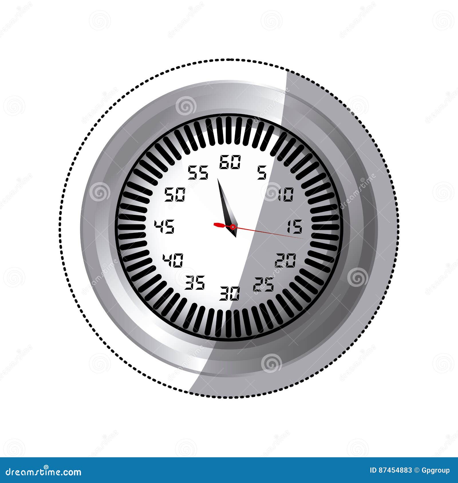 Sticker Screen Stopwatch Number Timer Counter Icon Stock Illustration