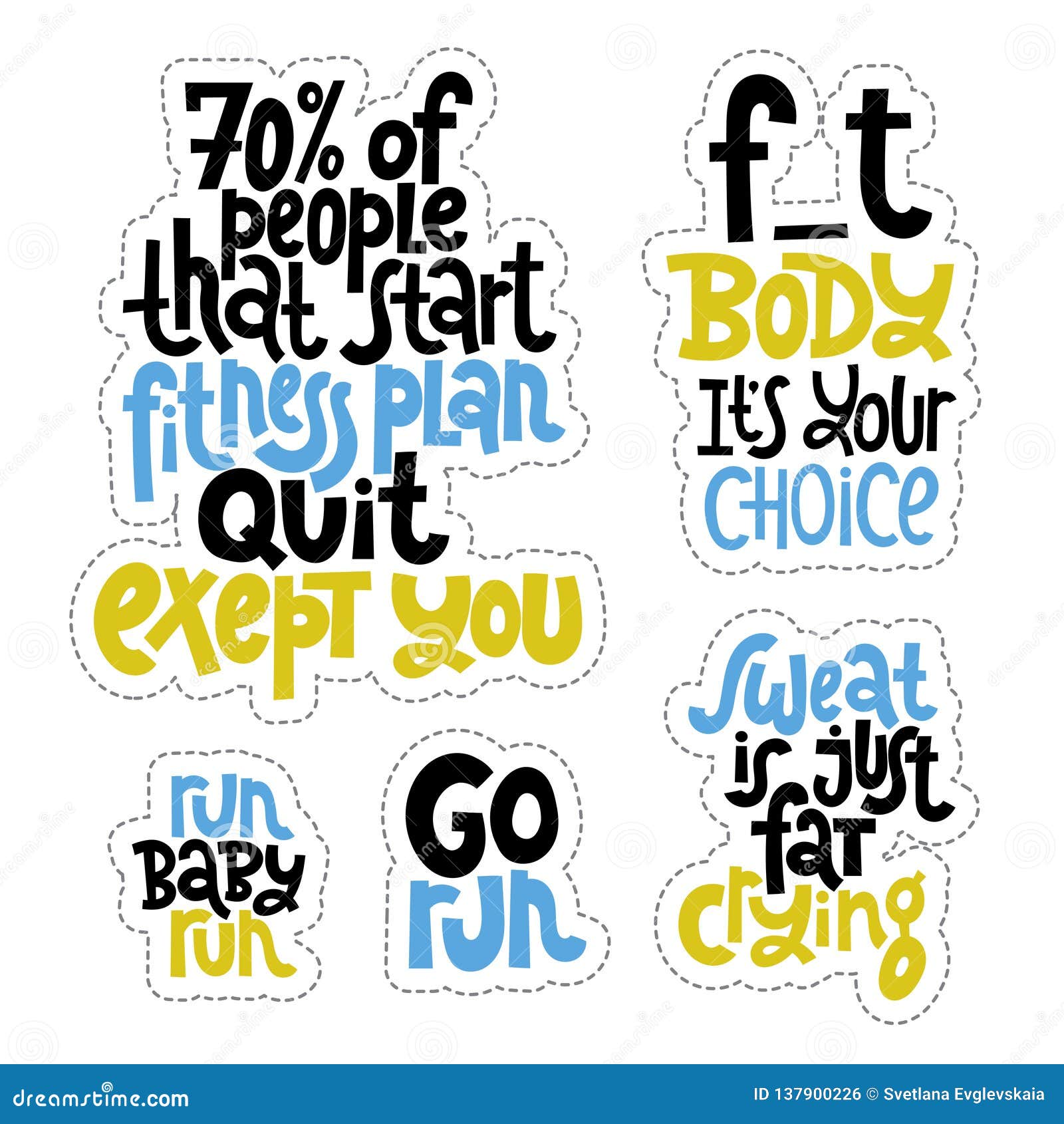 Body exercises Stickers, Unique Designs