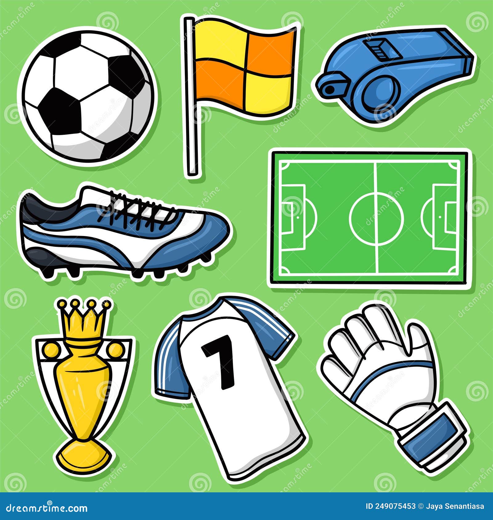 Sticker Set Football Cartoon Vector Stock Vector Illustration of