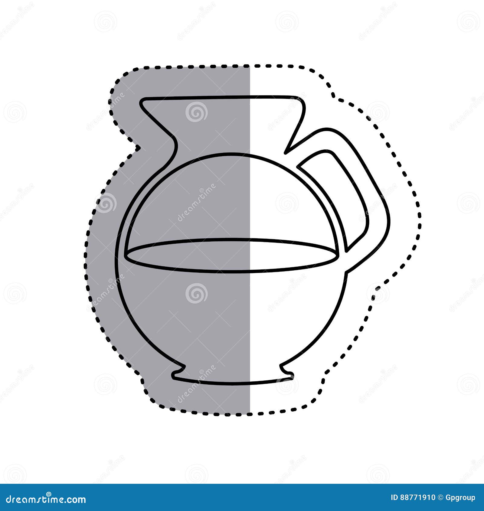 Sticker Silhouette Glass Jar of Coffee with Handle Stock Illustration