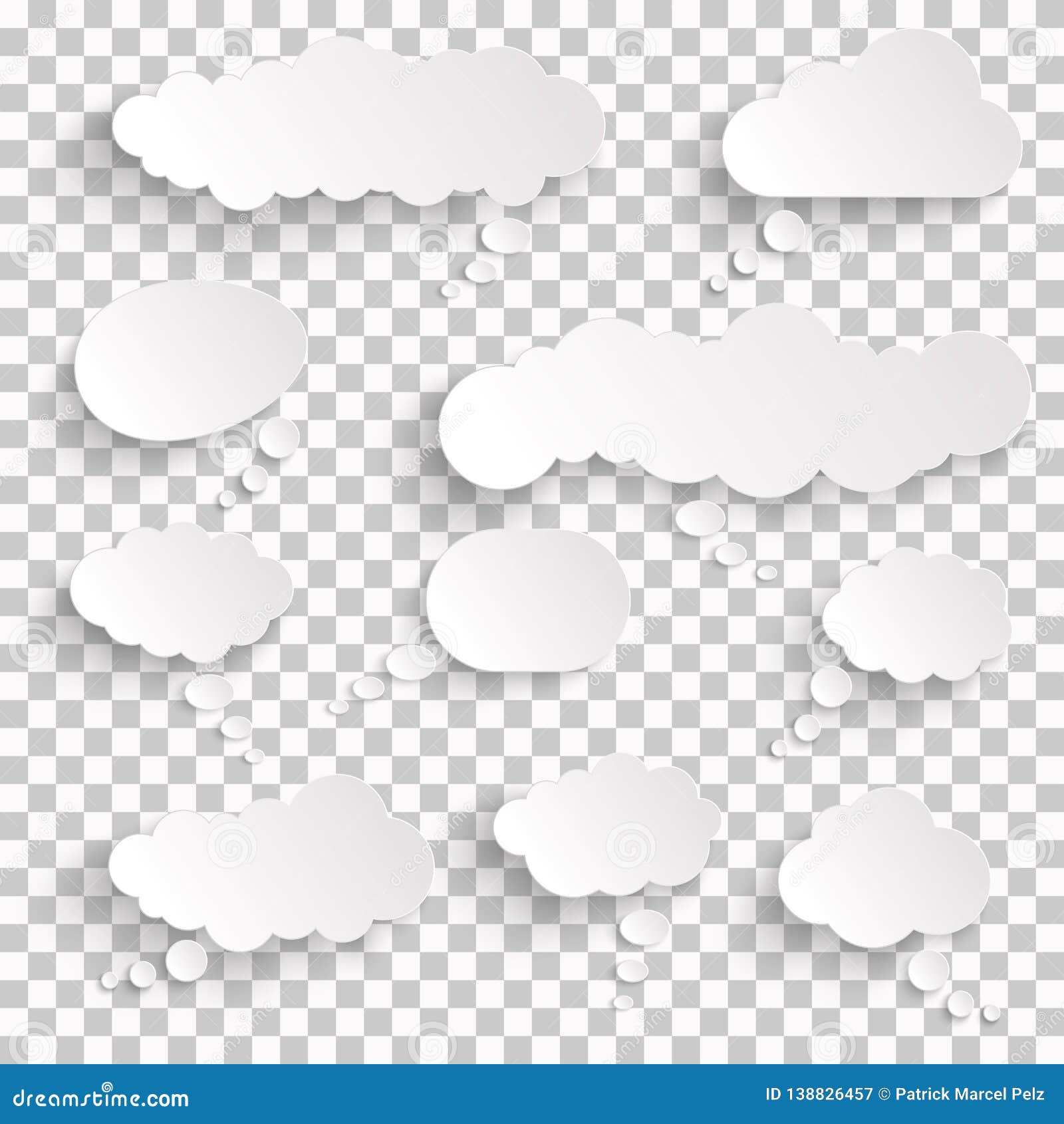 sticker speech bubbles with shadow