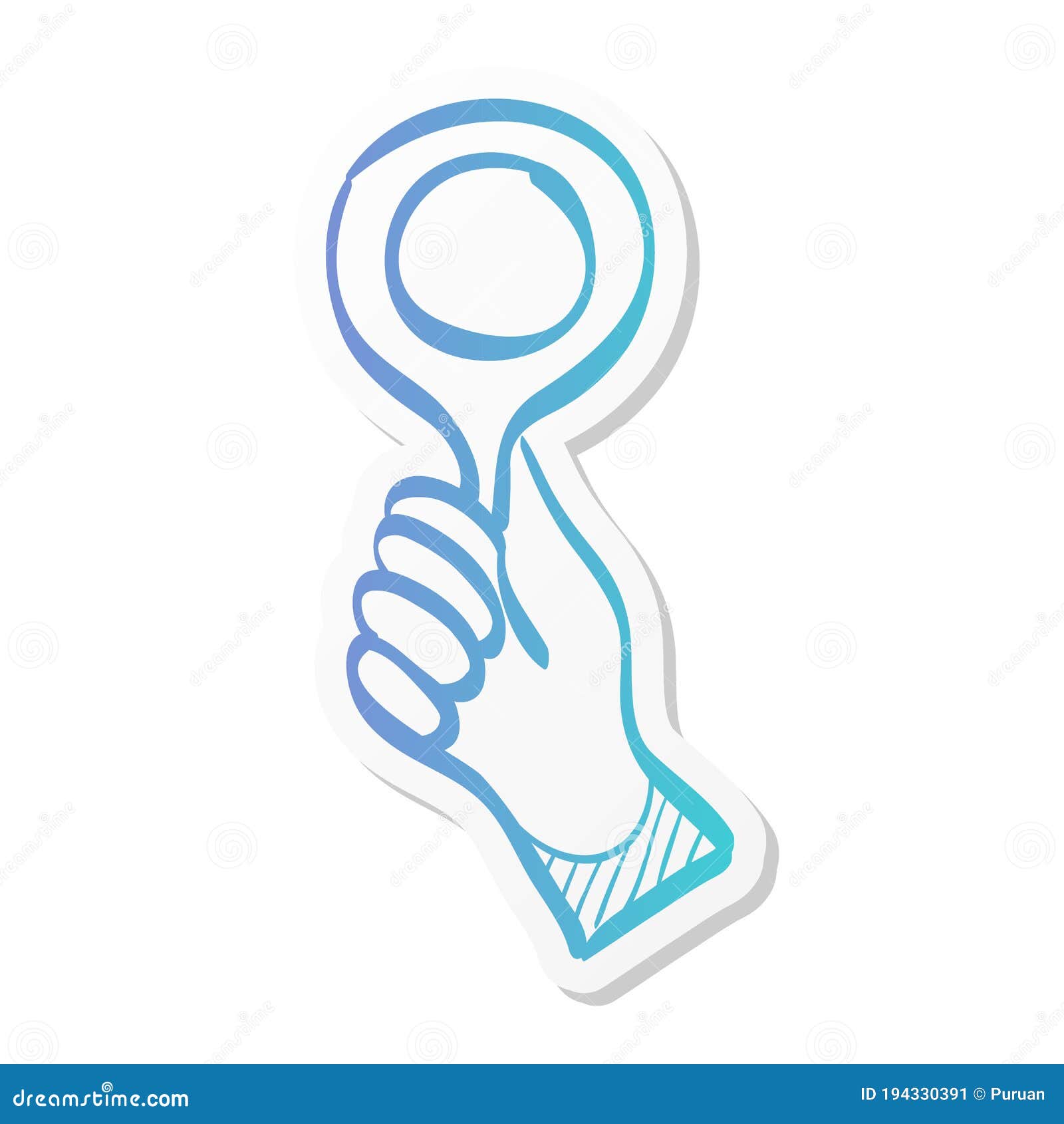 sticker style icon - bidder hand