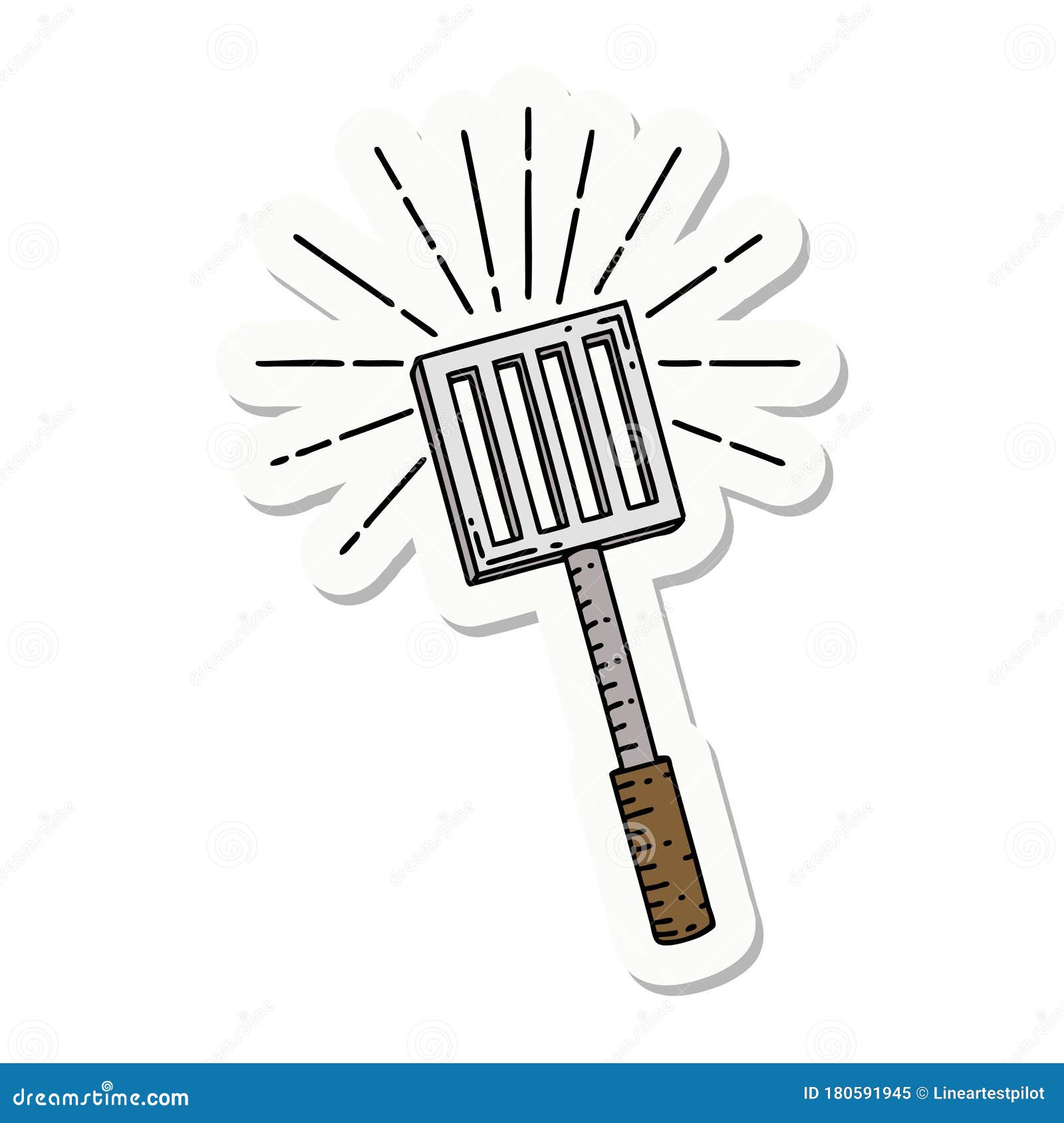 Sticker of Tattoo Style Kitchen Spatula Stock Vector Illustration of