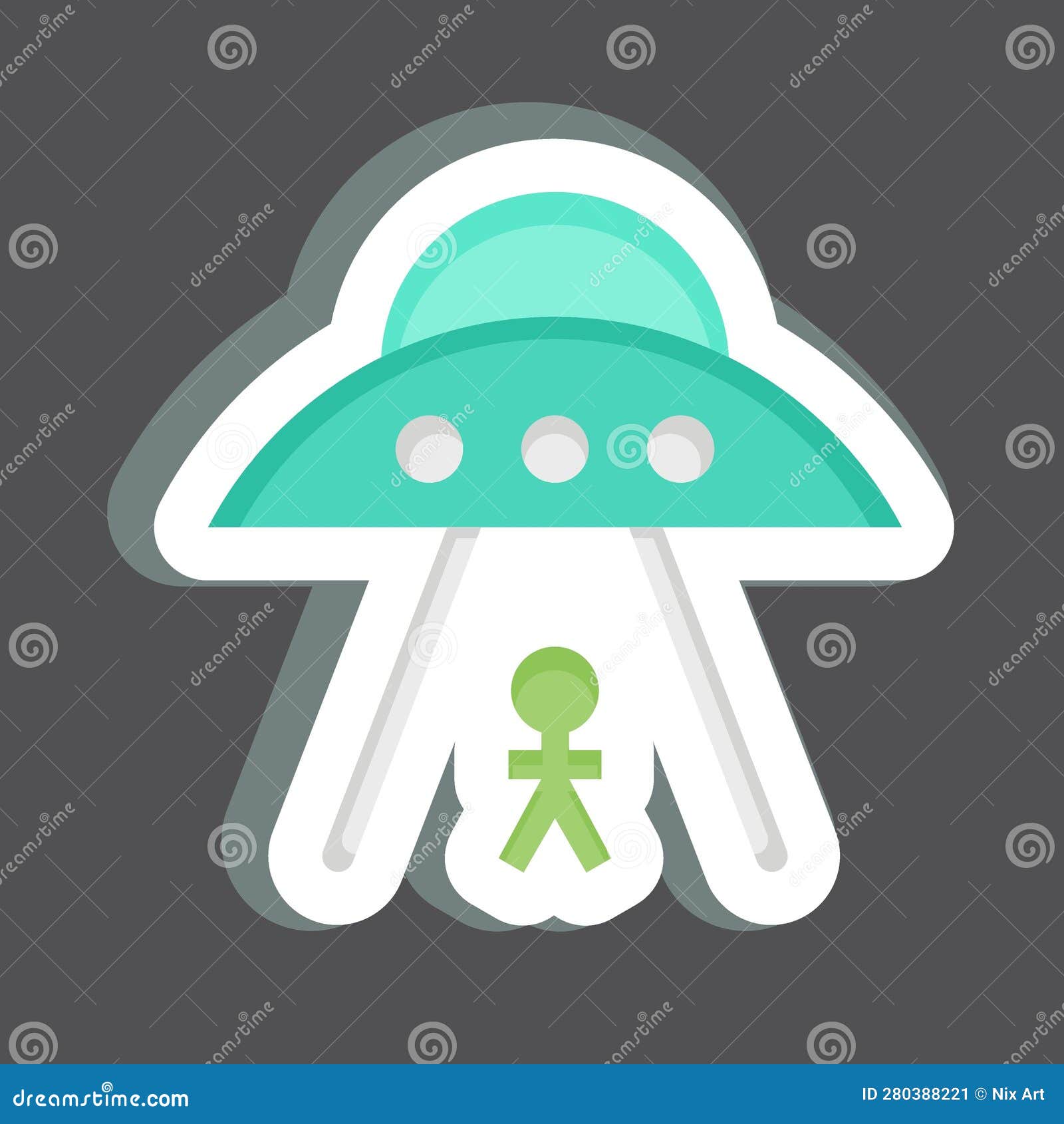 sticker ufo. related to space . simple  editable. simple 