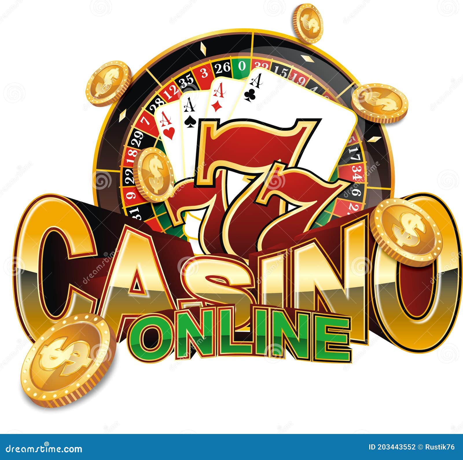 Sticker. Virtual Online Casino with Coins, Cards and Roulette. an  Additional PNG Format is Available. Stock Photo - Illustration of vector,  online: 203443552