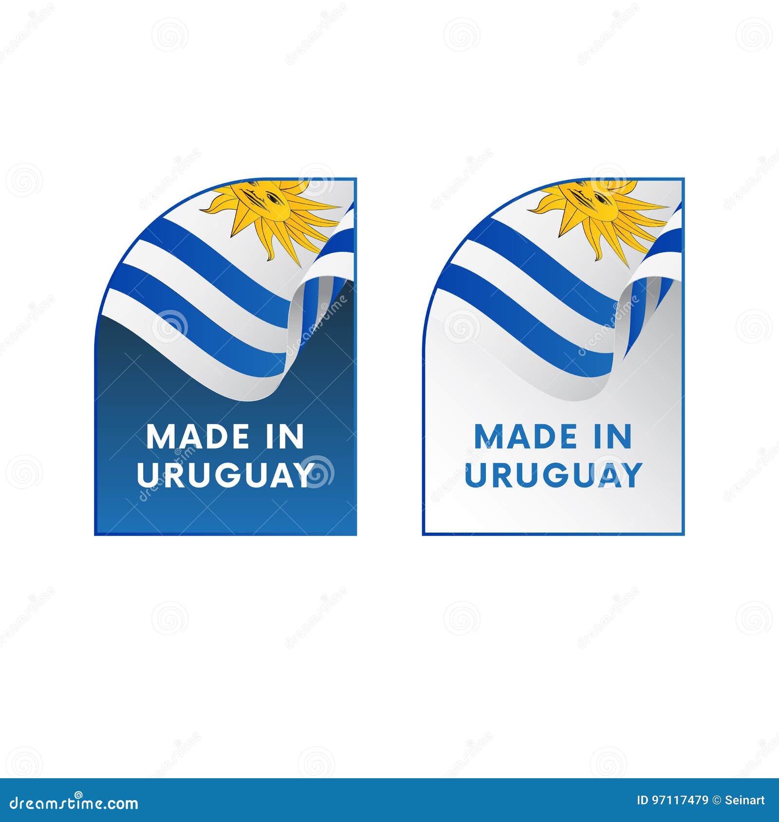 Stickers Made in Uruguay. Vector. Stock Illustration Illustration of