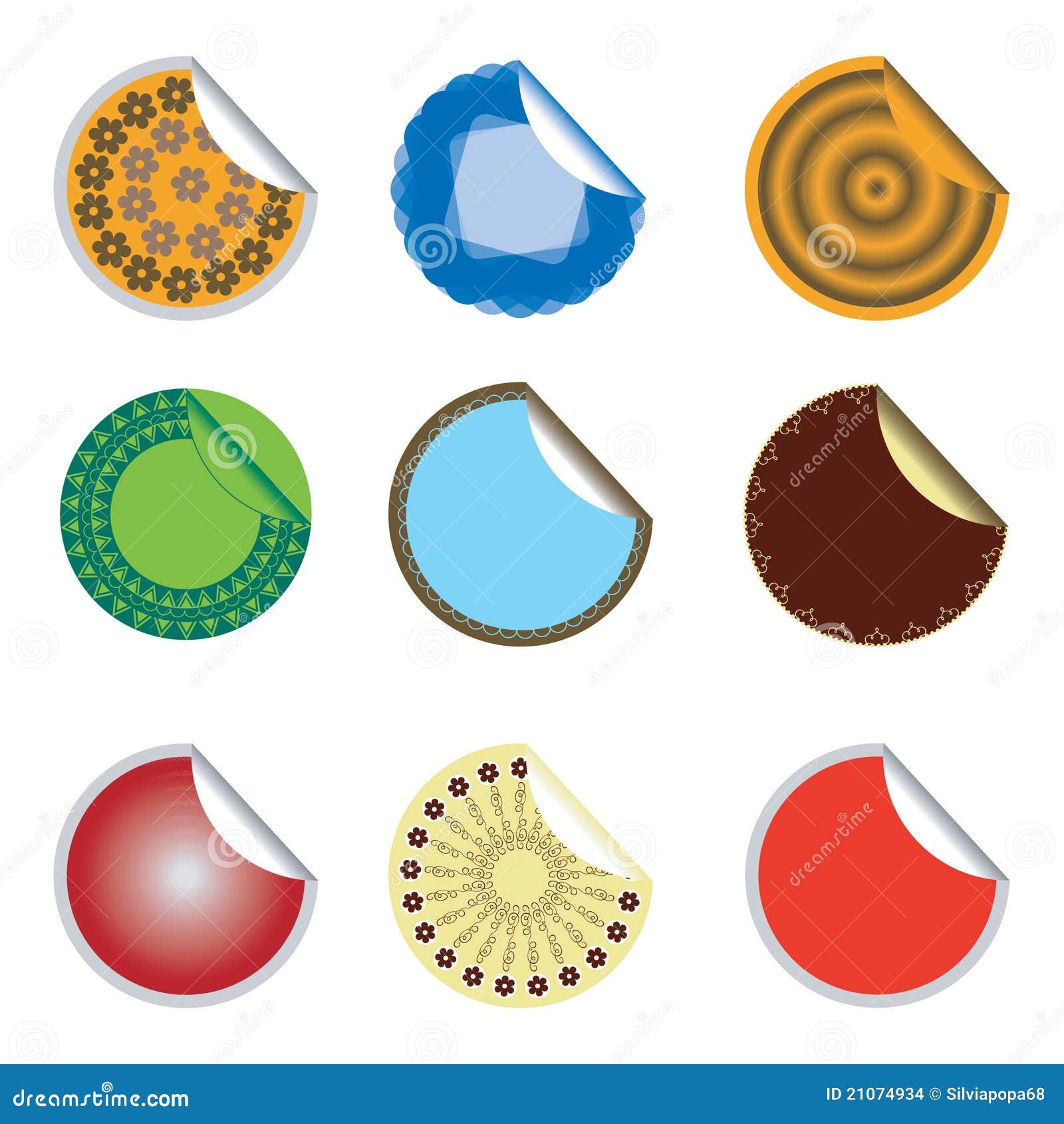 Stickers with ornaments stock vector. Illustration of retail 21074934