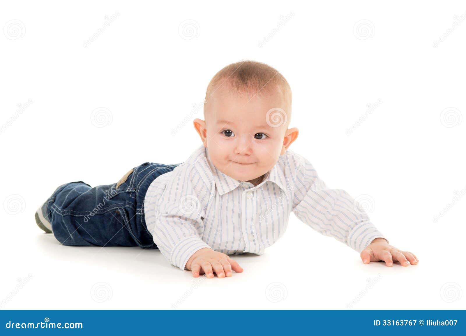 Stickingout Ears Baby Crawling Stock Image Image of childhood
