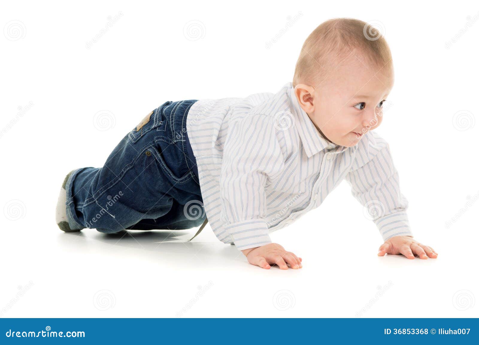 Stickingout Ears Baby Crawling Stock Photo Image of goodness, child