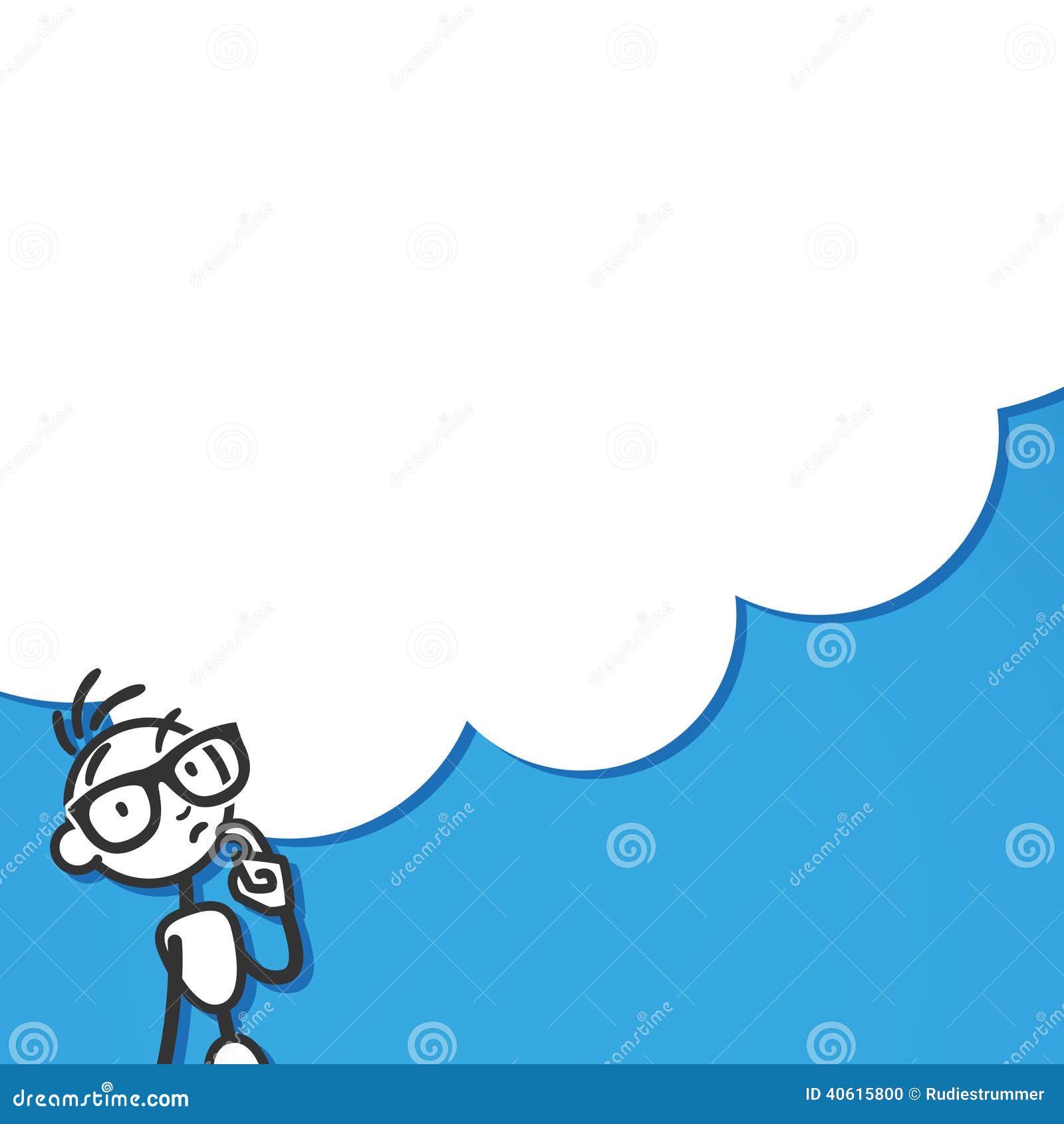 Stickman Pondering Thinking Cloud Stock Vector - Illustration of question,  plan: 40615800