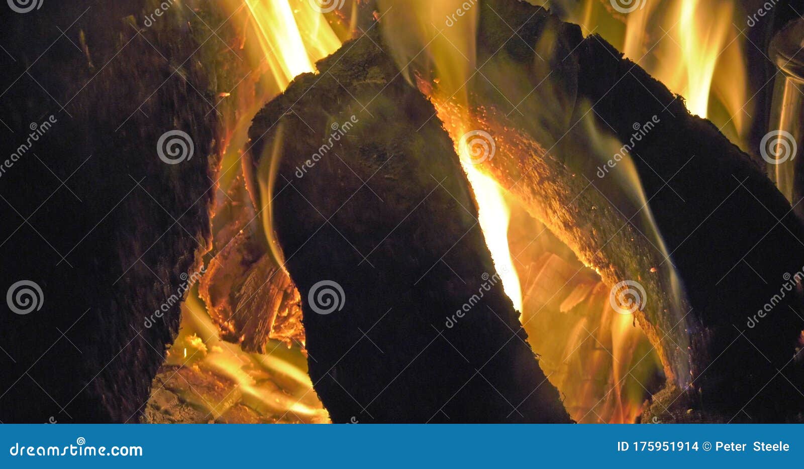 Sticks Blocks Firewood and Peat Turf Burning in Open Fire from a Bog in