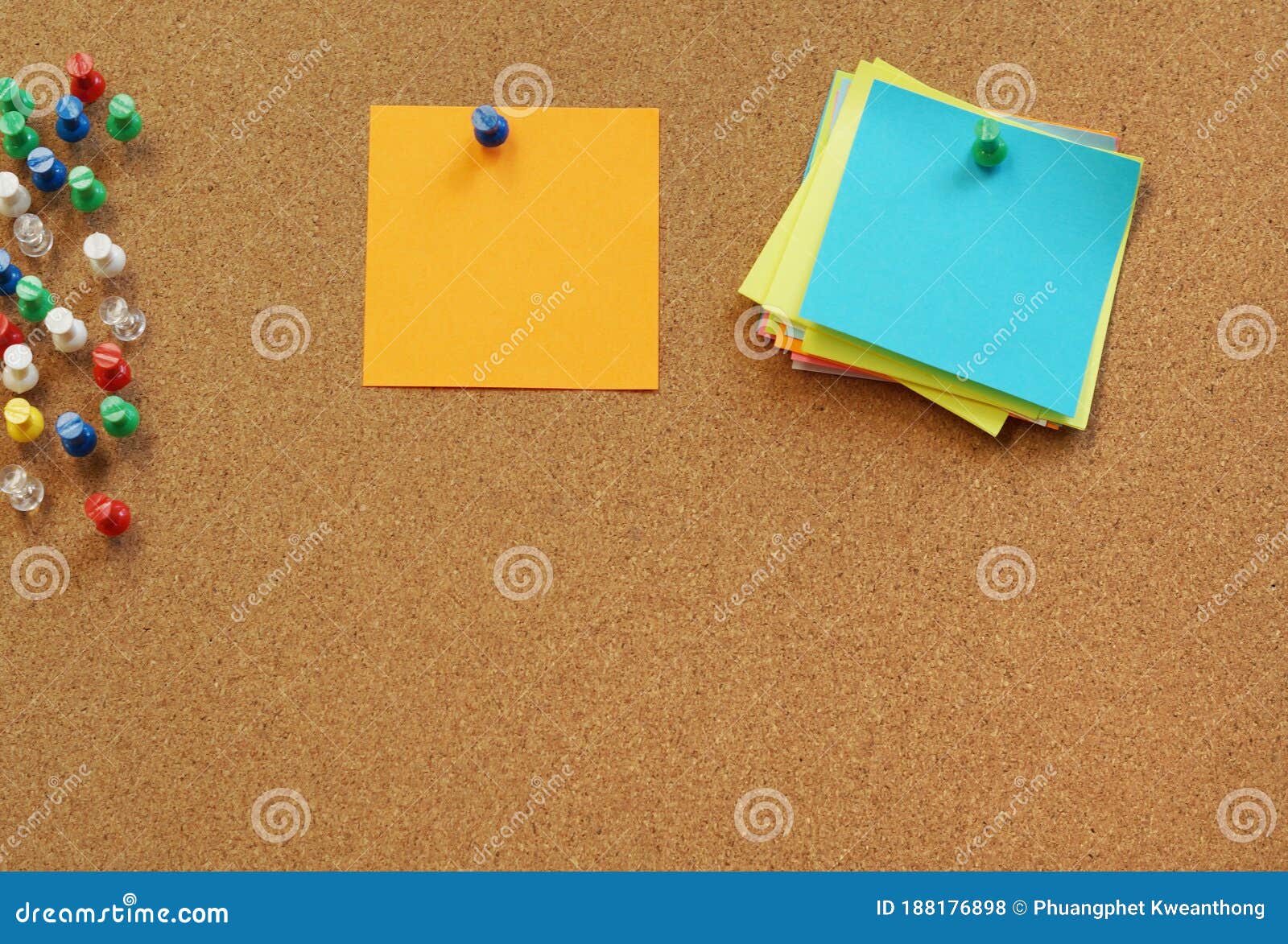 Sticky Blank Note Stick on Corkboard. Stock Photo Image of sign