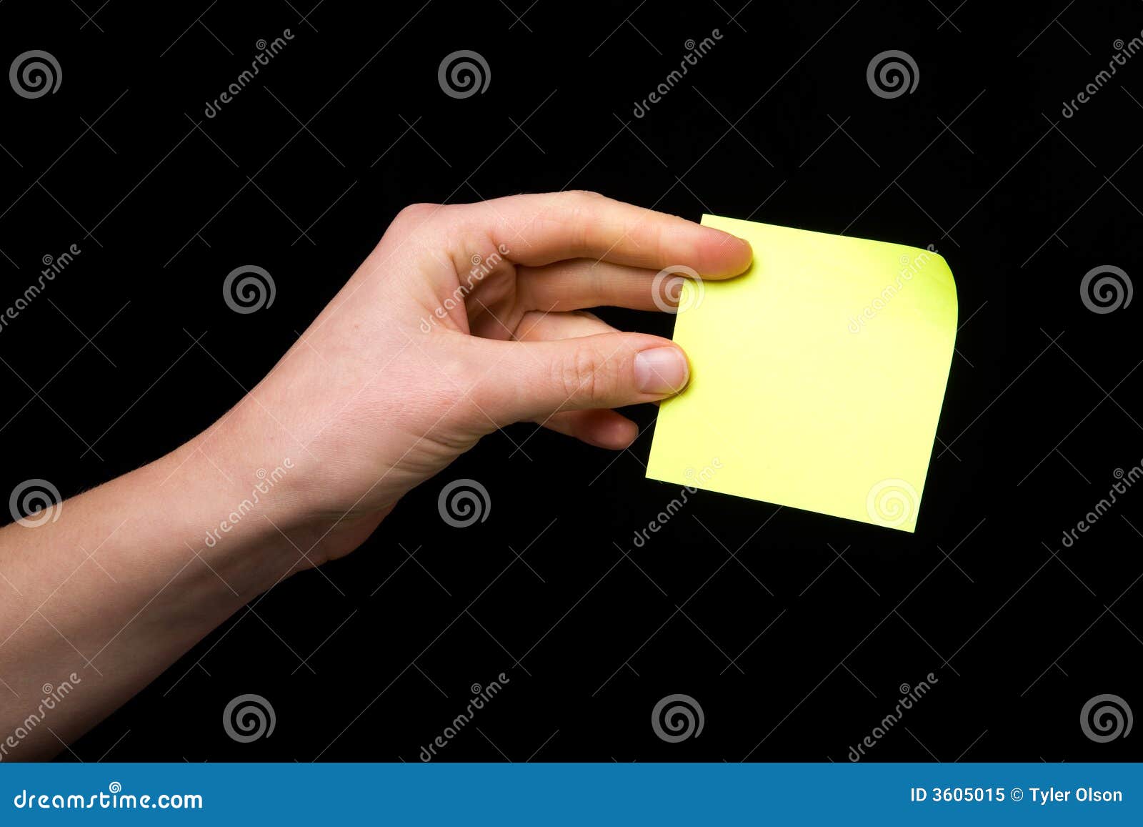 Sticky Note in Hand stock image. Image of finger, memo 3605015