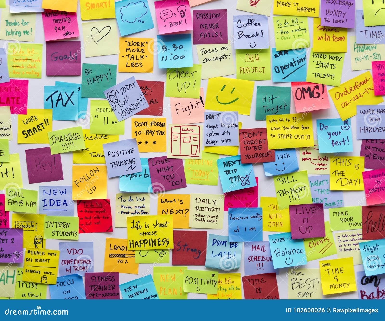 Sticky Note Post it Board Office Stock Photo - Image of planner,  brainstorm: 102600026