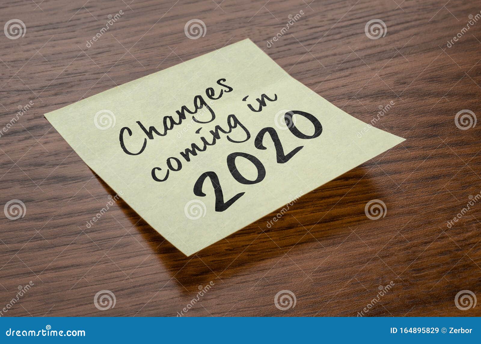 Sticky Note with the Text Changes Coming in 2020 Stock Image Image of