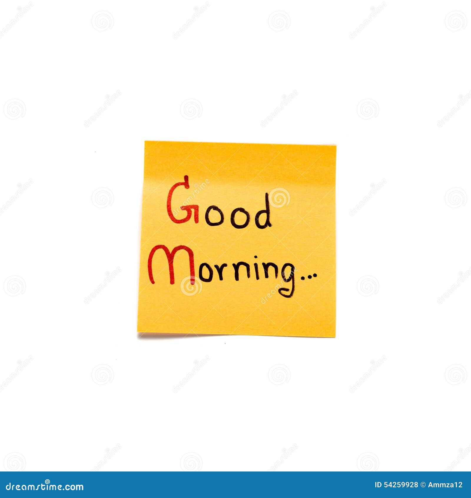 Sticky Note Write Good Morning Stock Photo - Image of morning