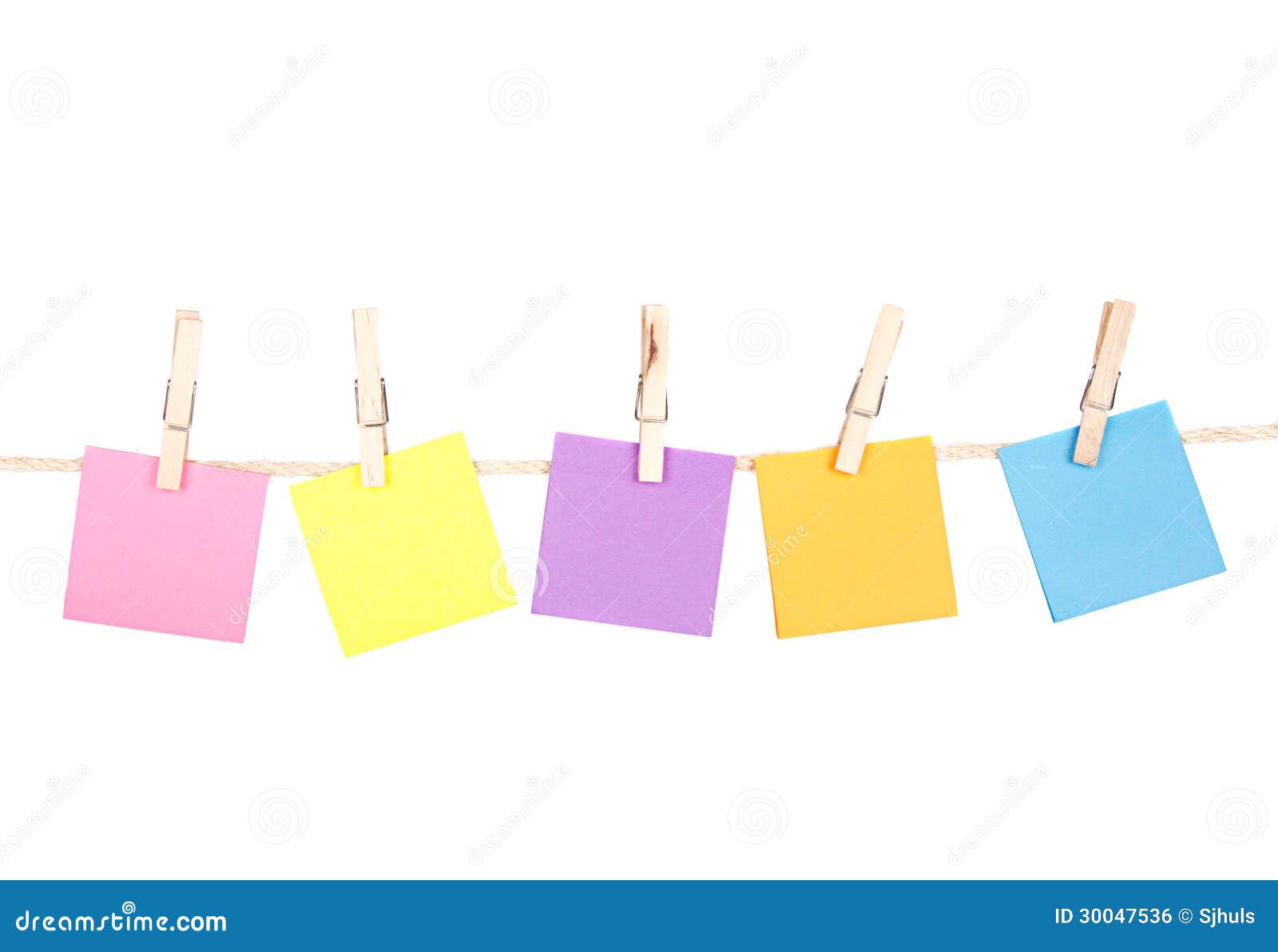 Sticky Notes On A Clothes Line Stock Photo - Image of ...