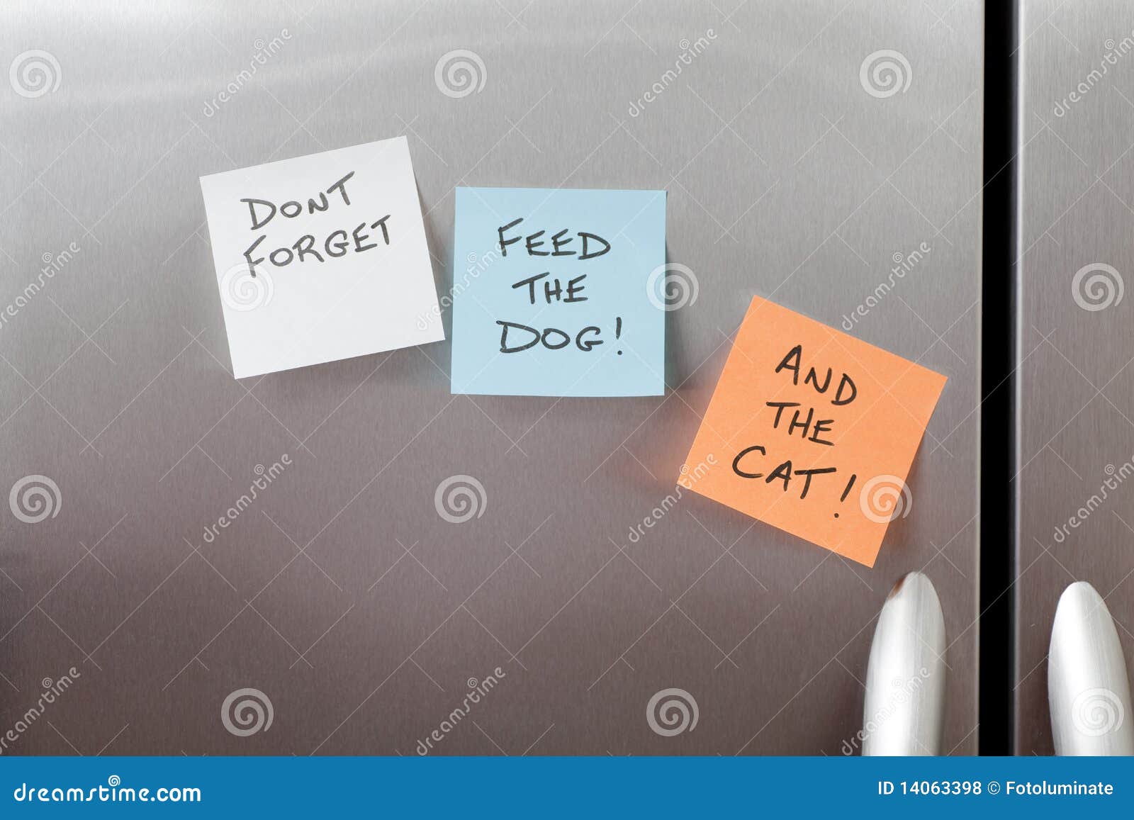 Sticky Notes On A Refrigerator Royalty Free Stock Photos