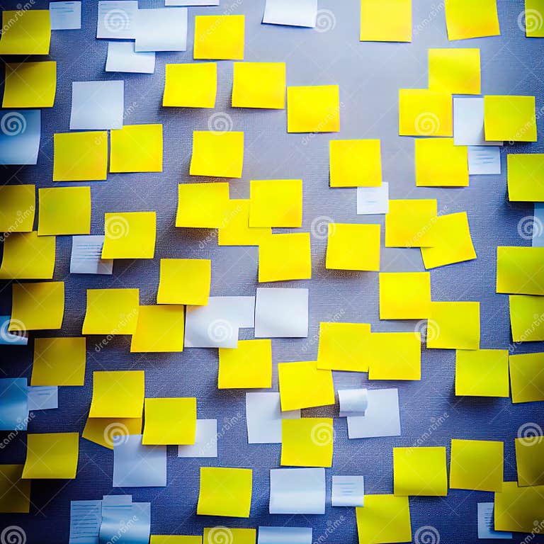 Sticky notes on a wall. stock