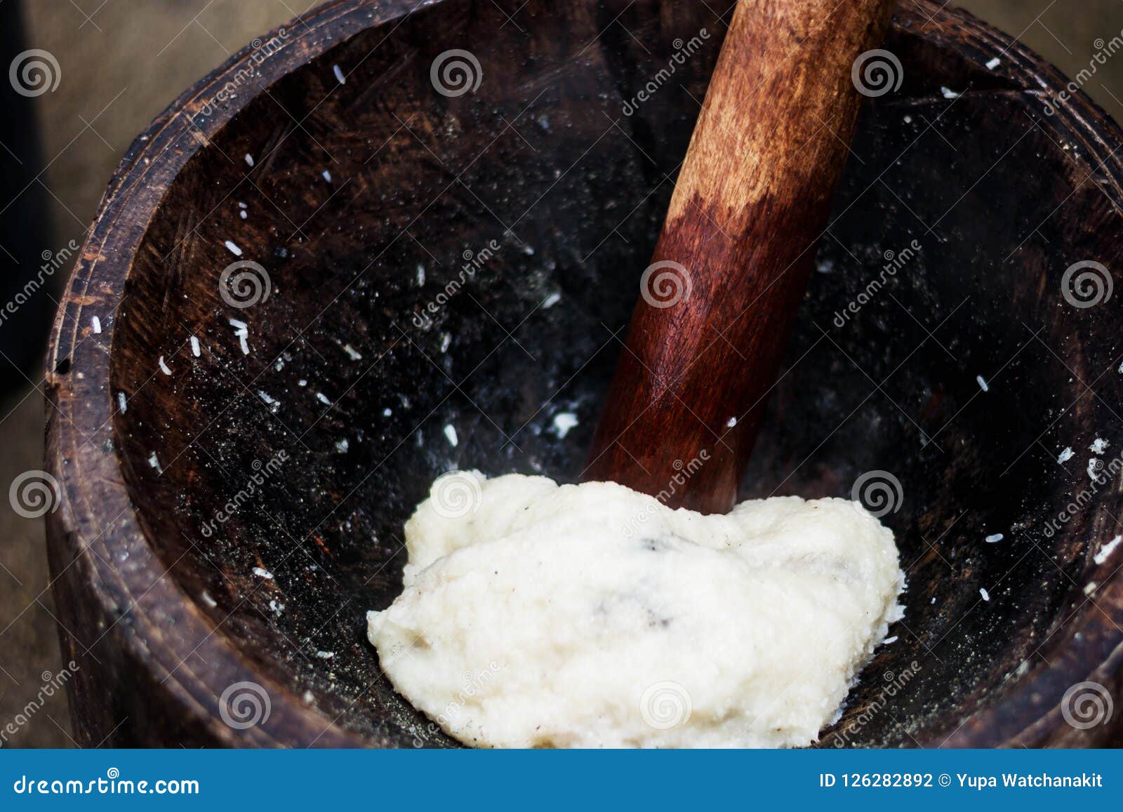 Sticky rice in mortar stock photo. Image of thai, mountain 126282892
