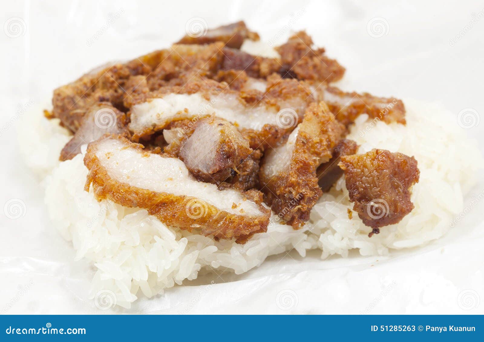 Sticky Rice With Pork Chop Thailand. Stock Image - Image of protein