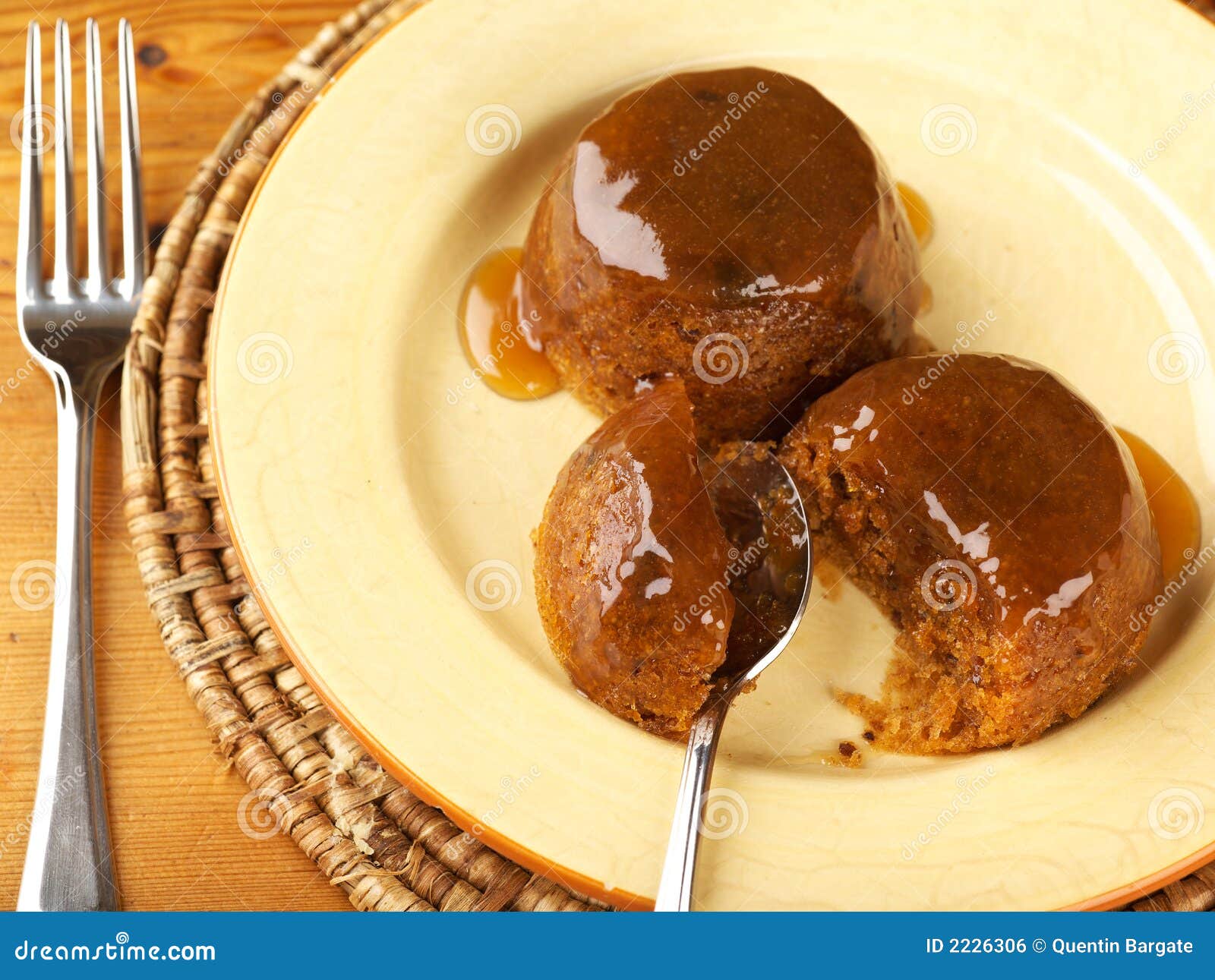 Sticky Toffee Pudding Setting Stock Photo Image of fattening, syrup