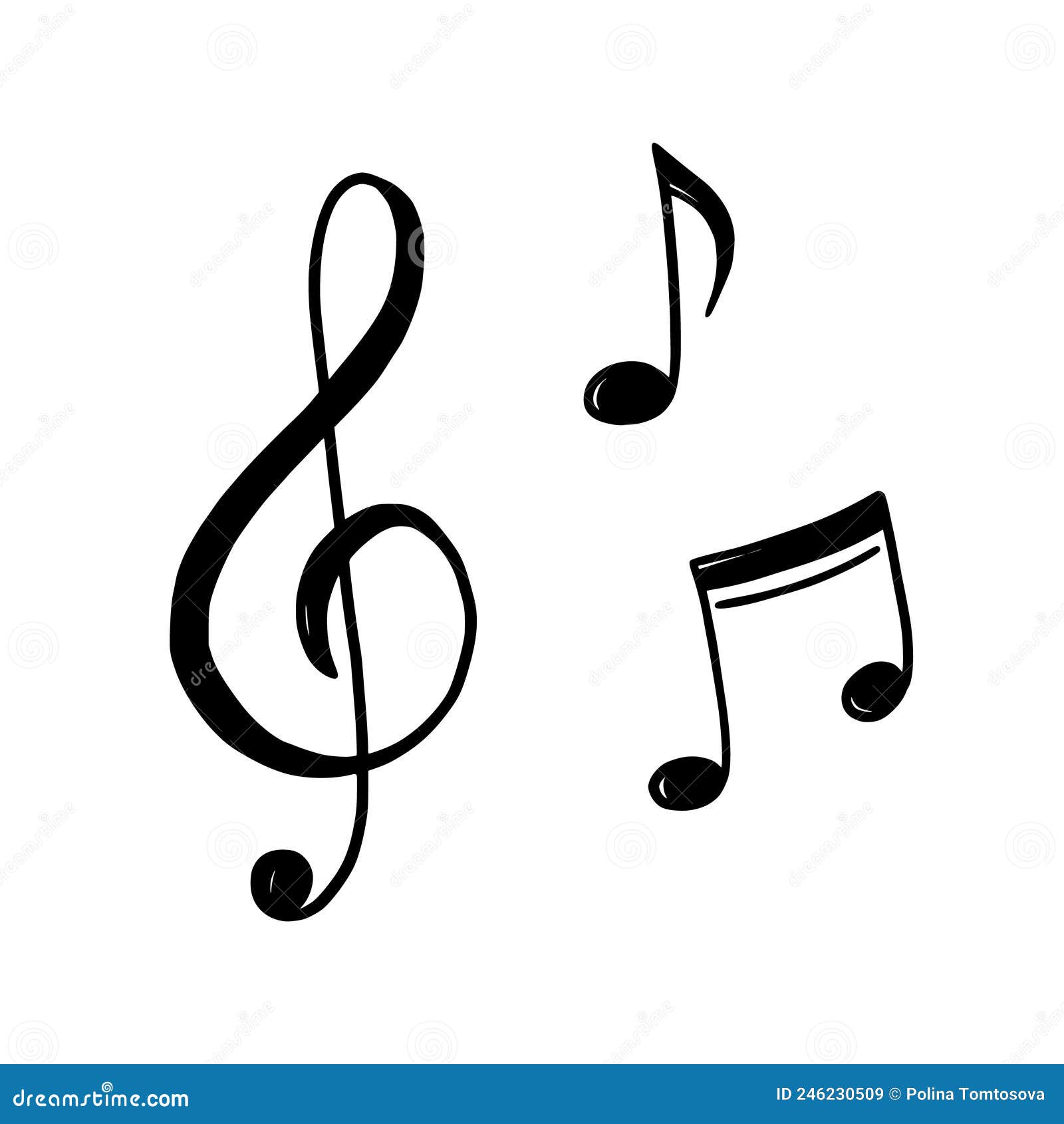 Stile Di Disegno Di Note Musicali Illustrazione Vettoriale - Illustrazione  di scarabocchio, icona: 246230509