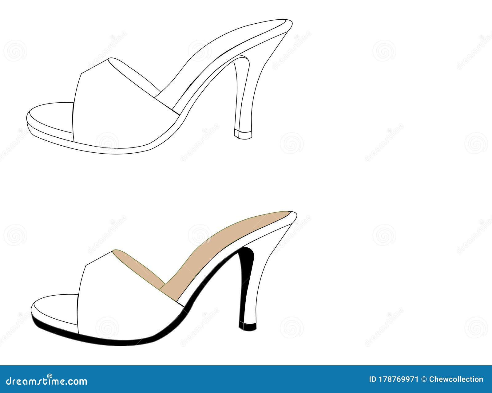 Stiletto Heels Template Vector Stock Vector Illustration of draw