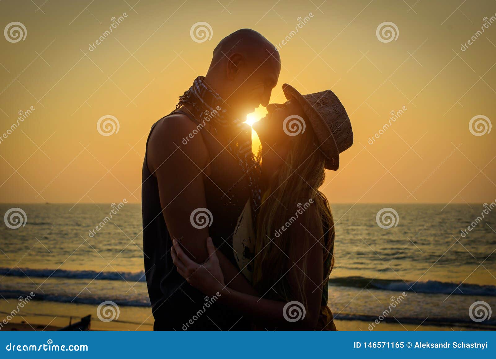 Stylish Loving Couple Hugging Each Other On The Beach At Sunset Man And Woman In Holiday