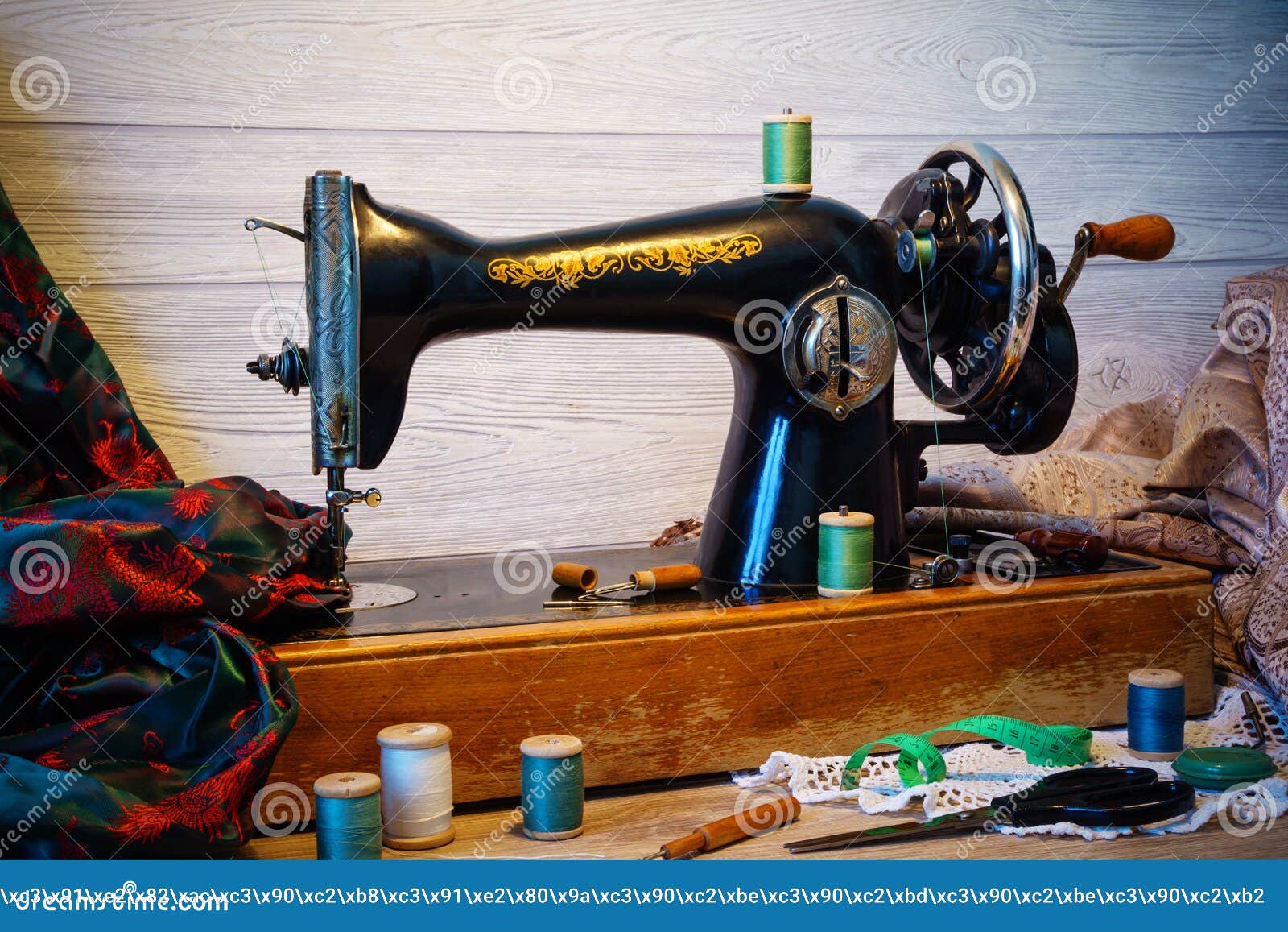 Still Life with Antique Sewing Machine Stock Image Image of manufacturing, needlework 144269391