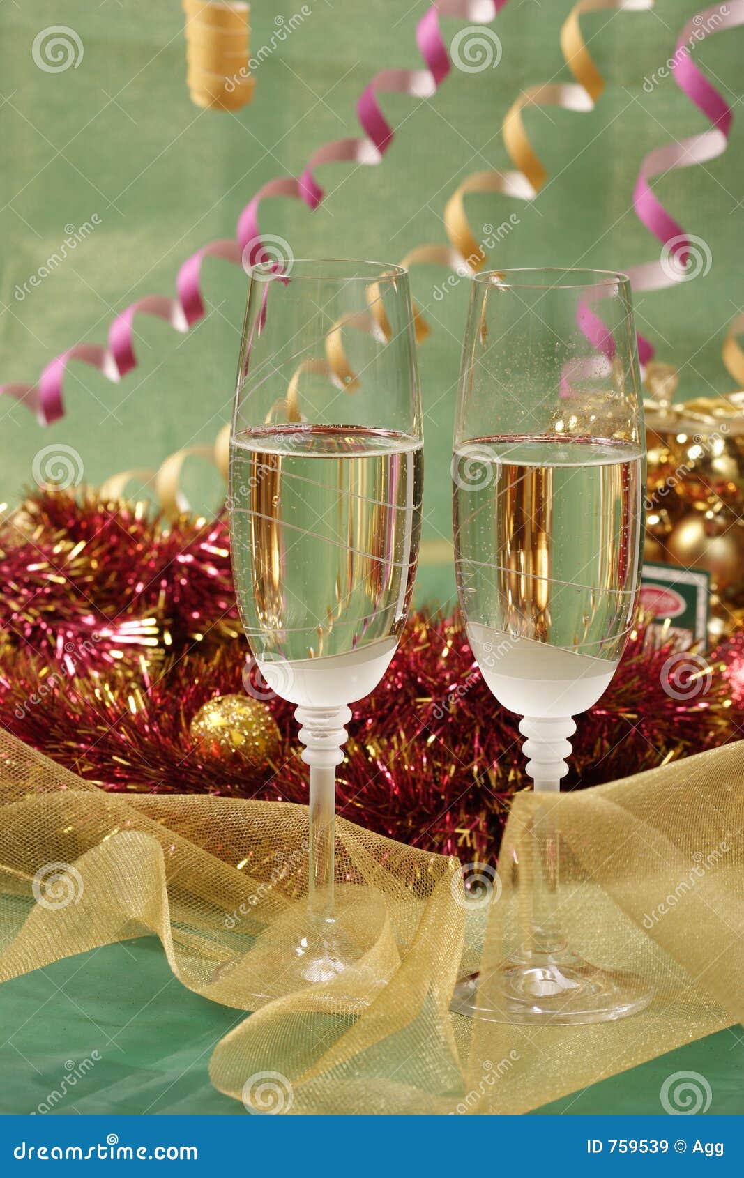 still life: champagne for two