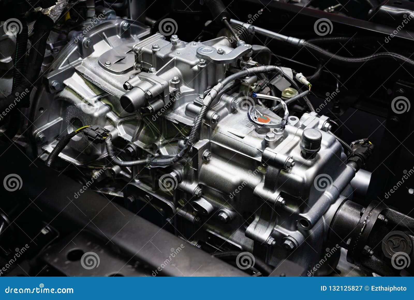 Still Life Close Up Shot of New Car Engine Stock Image Image of