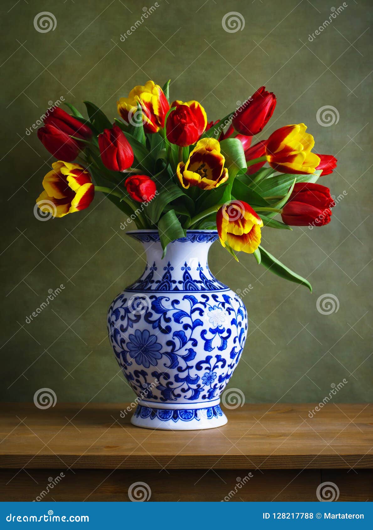 Still Life with Colorful Tulips Stock Photo - Image of tulips ...