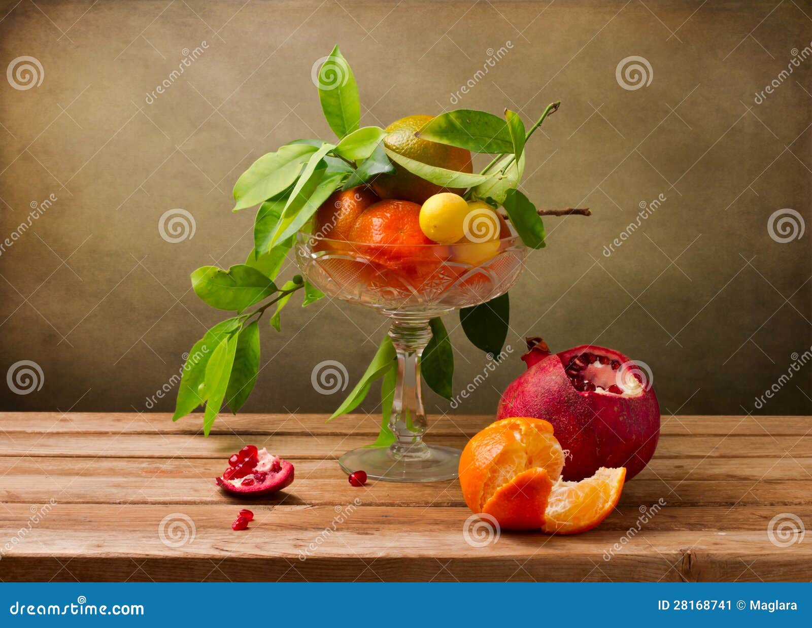 Still Life with Crystal Vase with Fruits Stock Image Image of retro