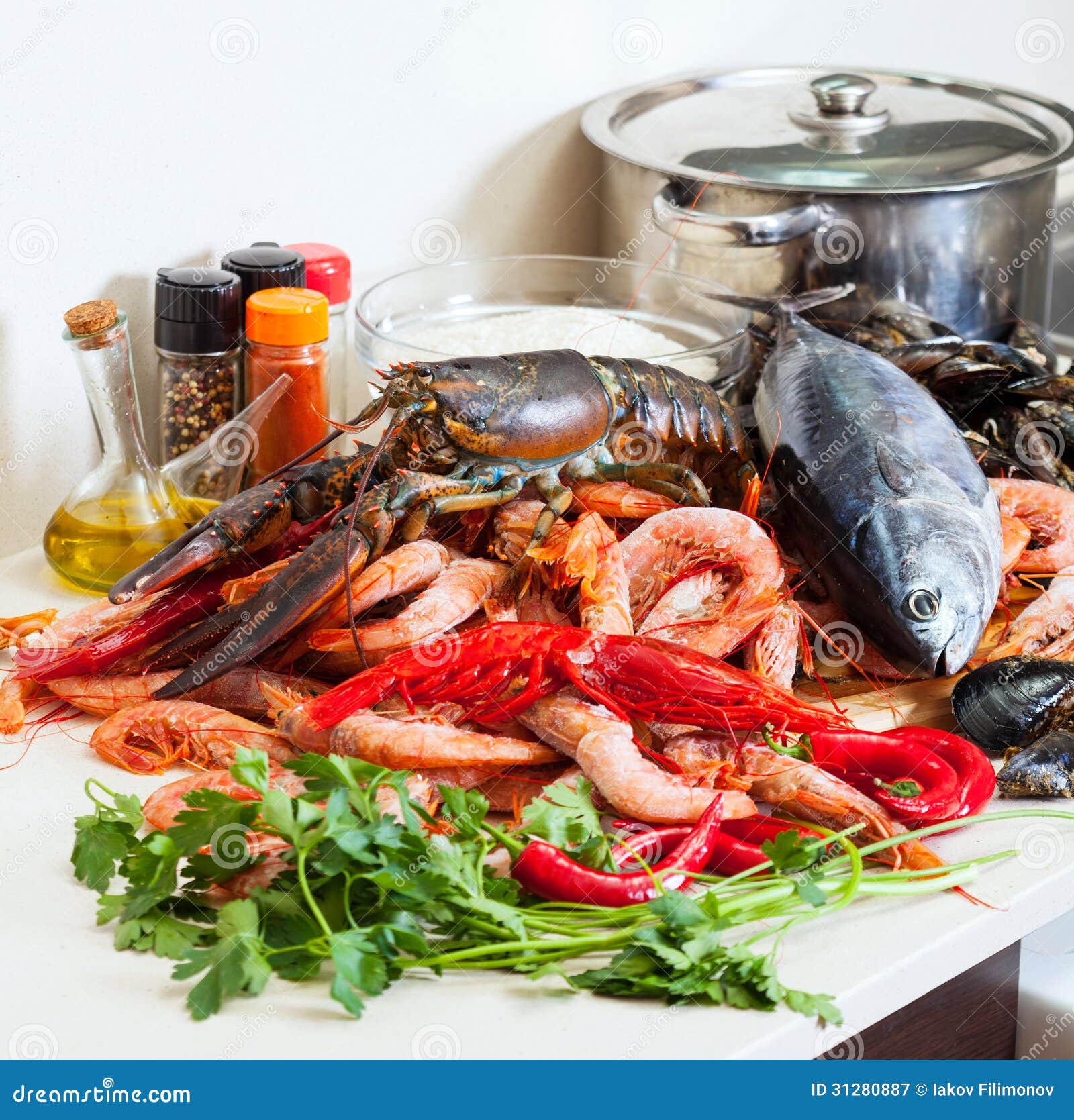 Still Life with Fresh Marine Products Stock Image Image of mariscos