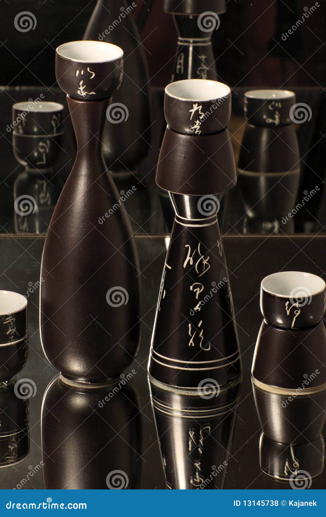Still Life with Japanese Sake Serving Set Stock Photo Image of object