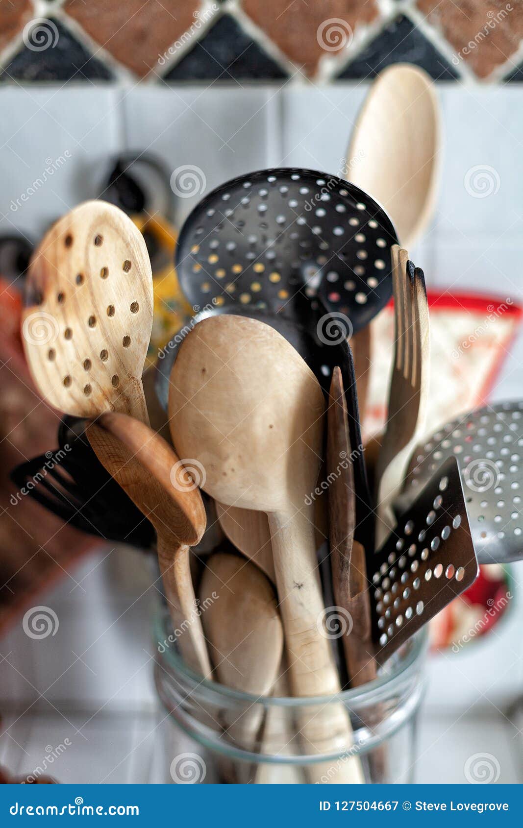 Still Life of Kitchen Utensils in a Jar Stock Image Image of cooking