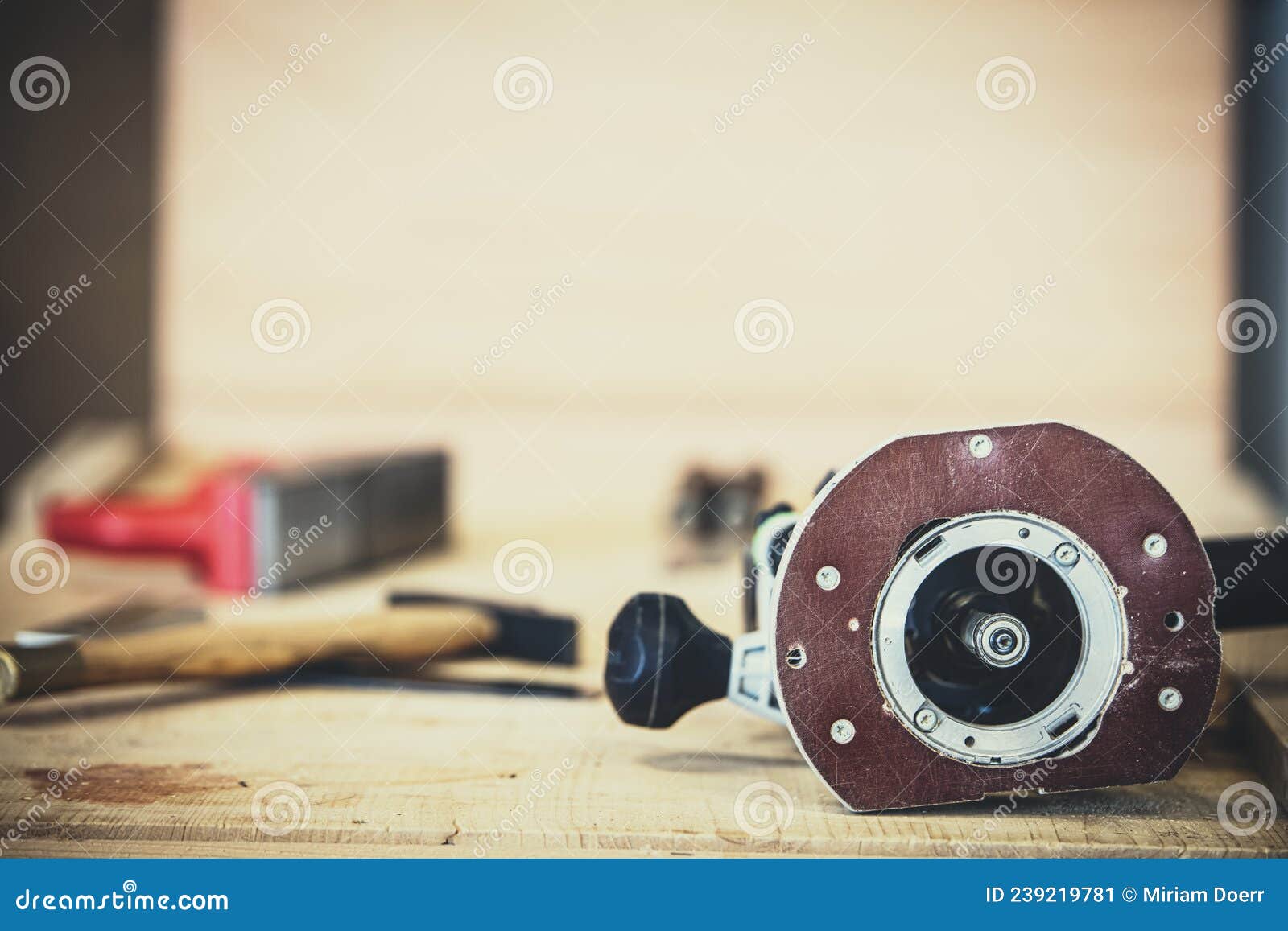 Still Life of Many Different Tools of a Carpenter and Craftsman Stock