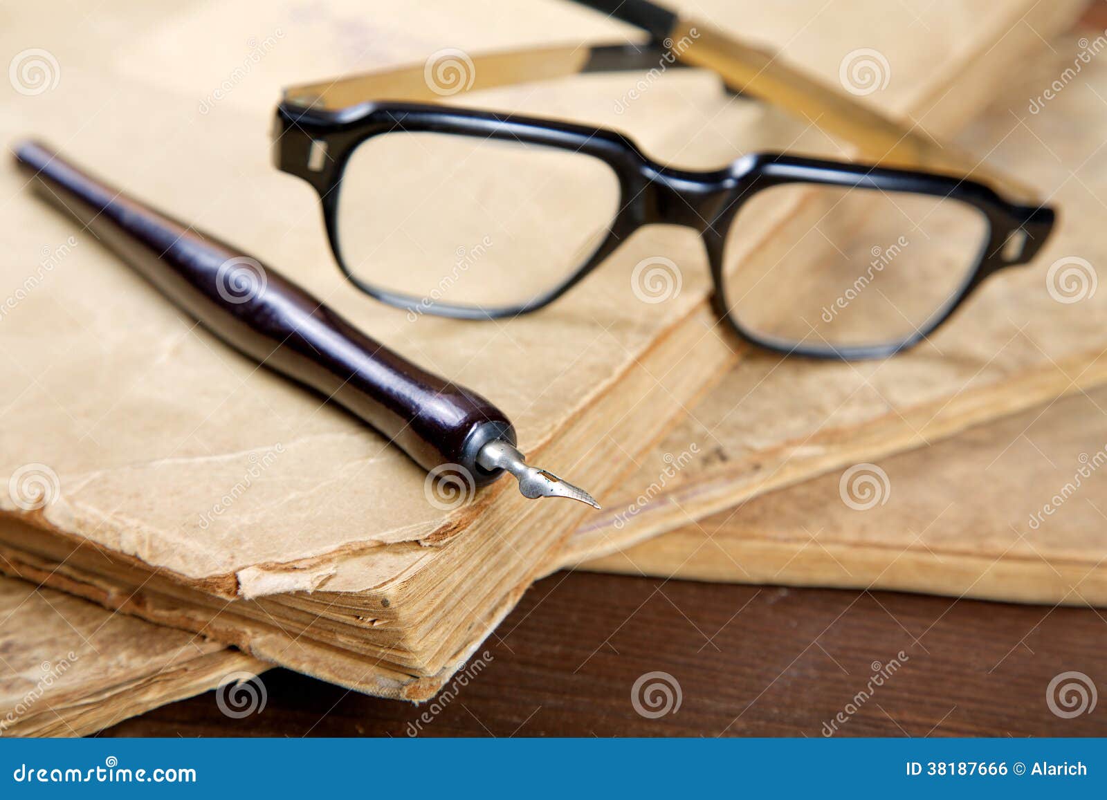 Stilllife with Old Writingbooks Stock Photo Image of empty