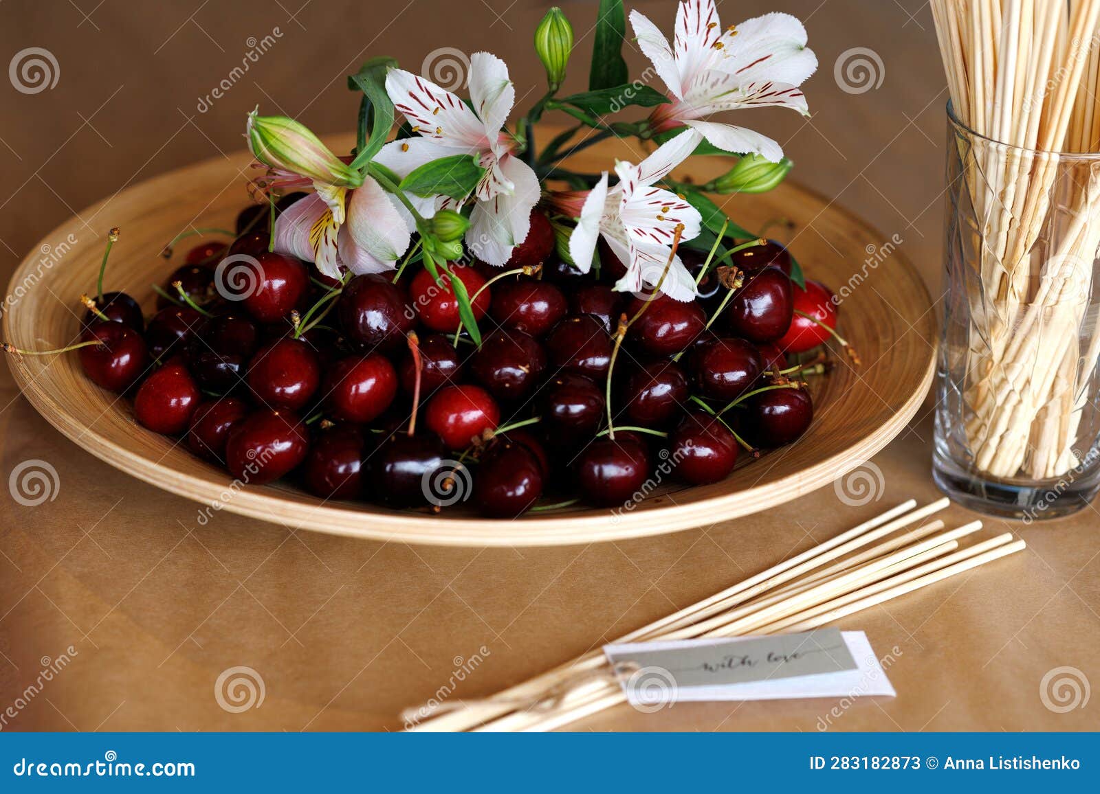Still Life with Plate of Cherries on the Table of Master of Edible