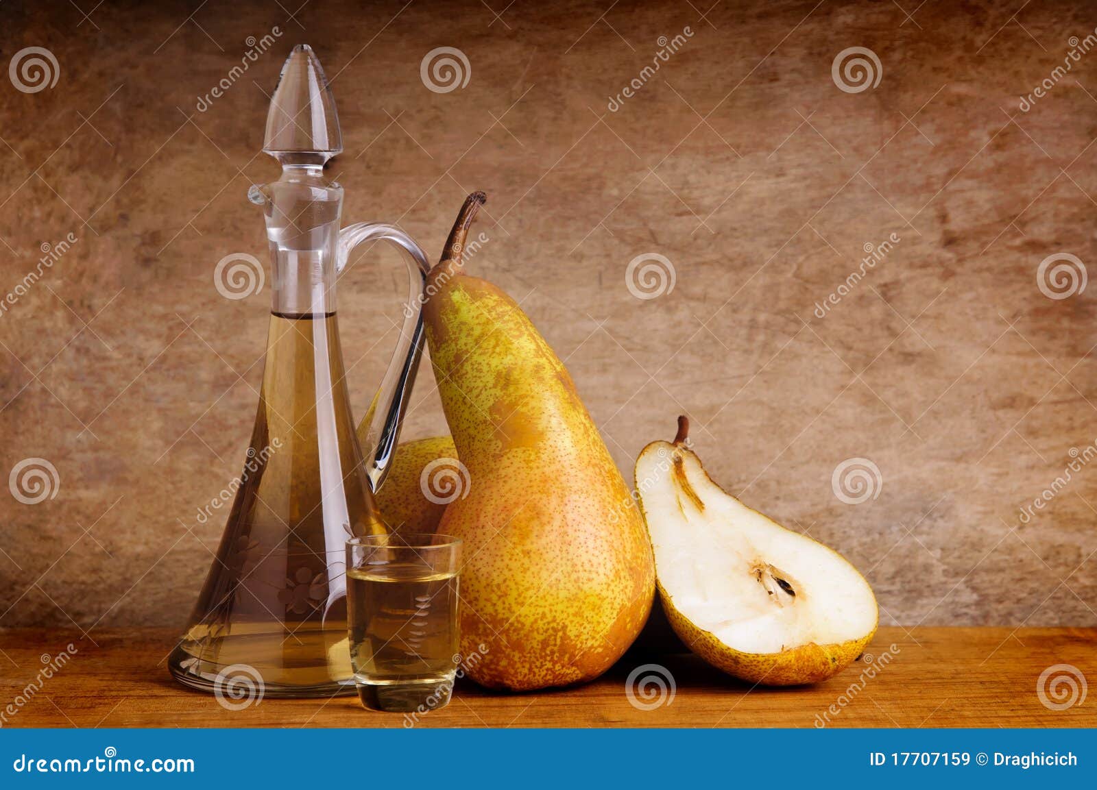 still life with traditional fruit brandy