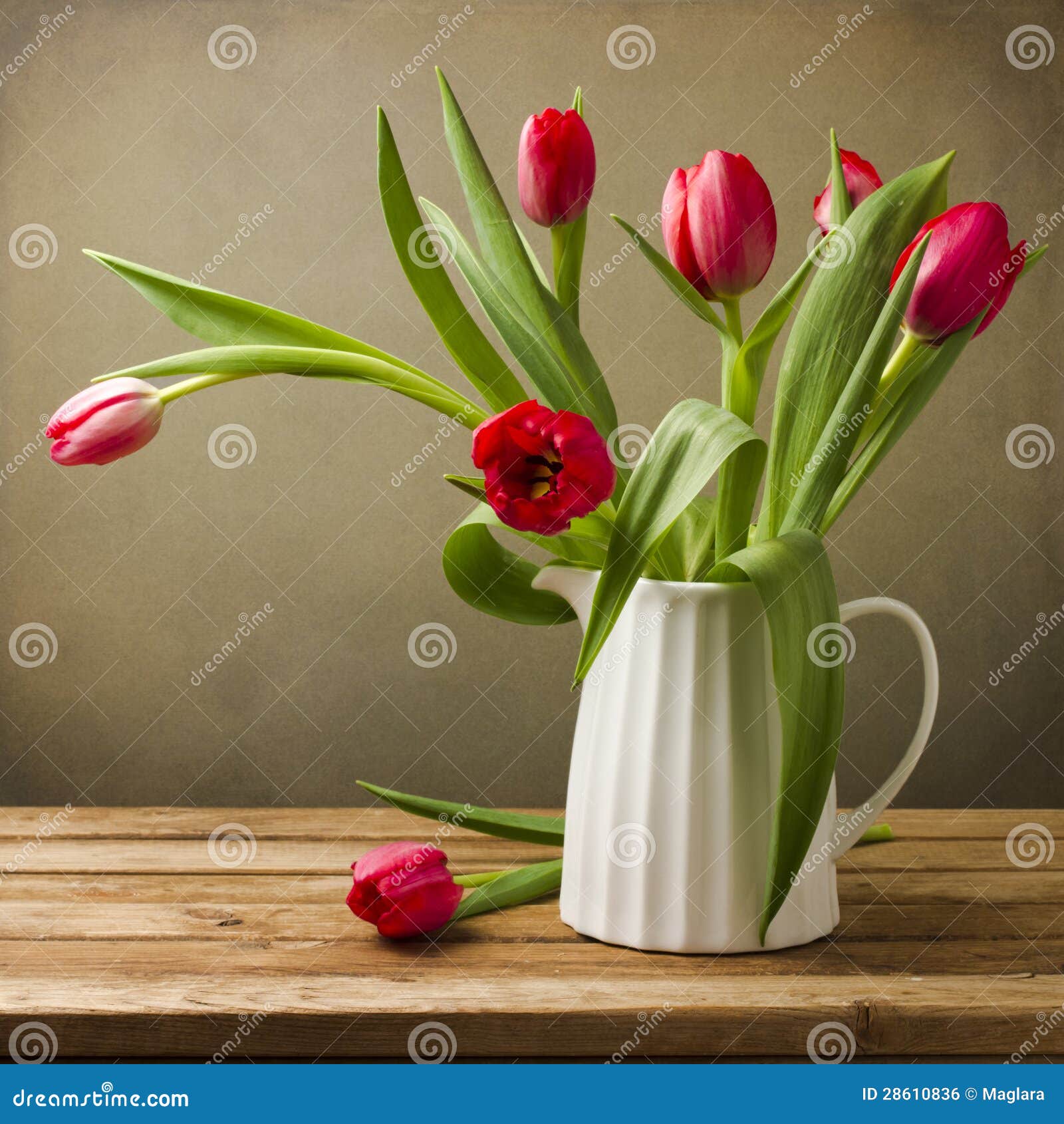 still life with tulips bouquet